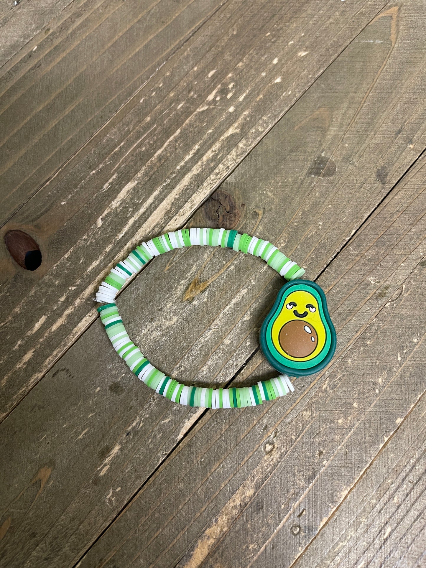 Smiling Avocado Clay Beaded Stretch BraceletPink tiful of LOVE