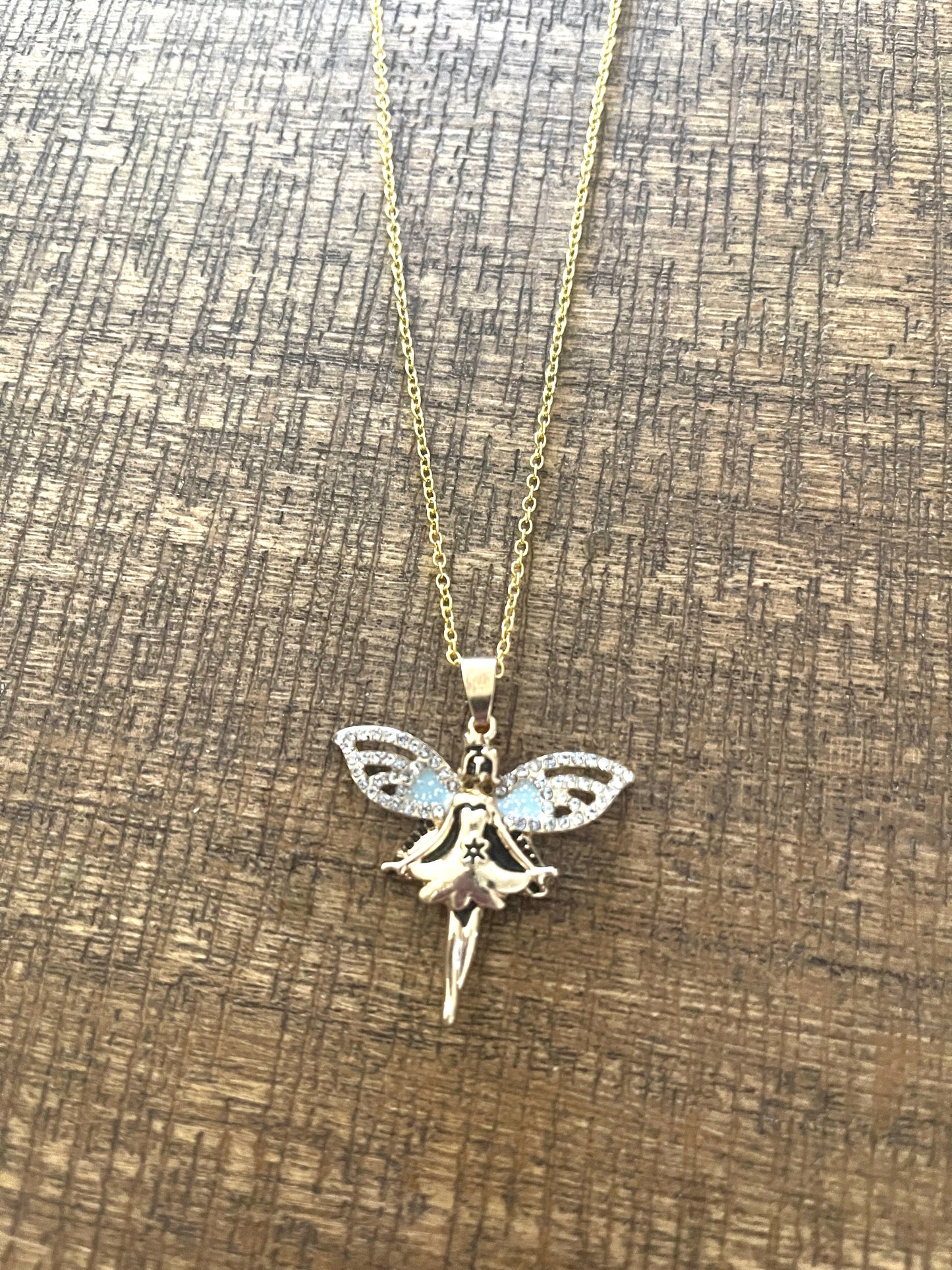 Fariy pendant on a gold Chain NecklacePink tiful of LOVE