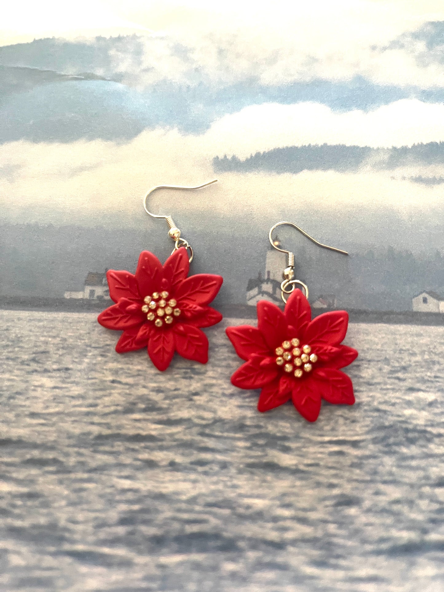 Poinsettia Charms Wire EarringsPink tiful of LOVE