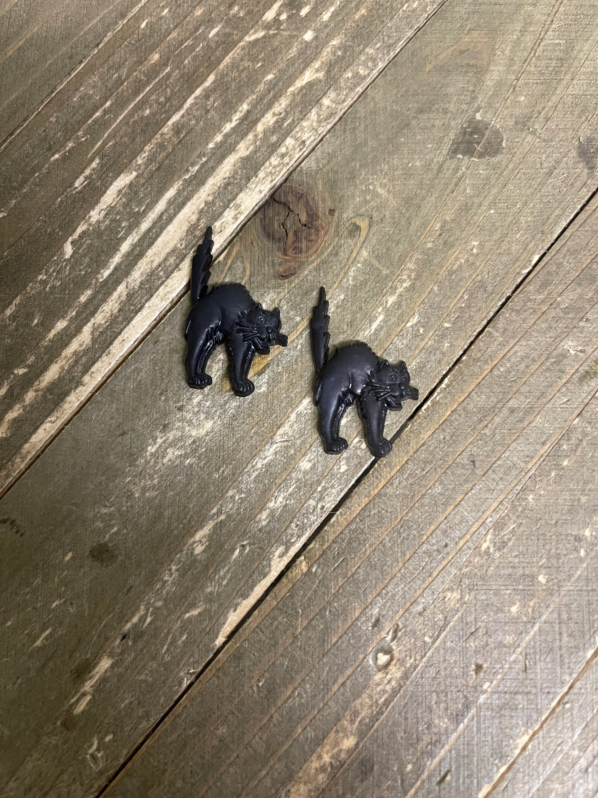 Scary Black Cat Stud EarringsPink tiful of LOVE