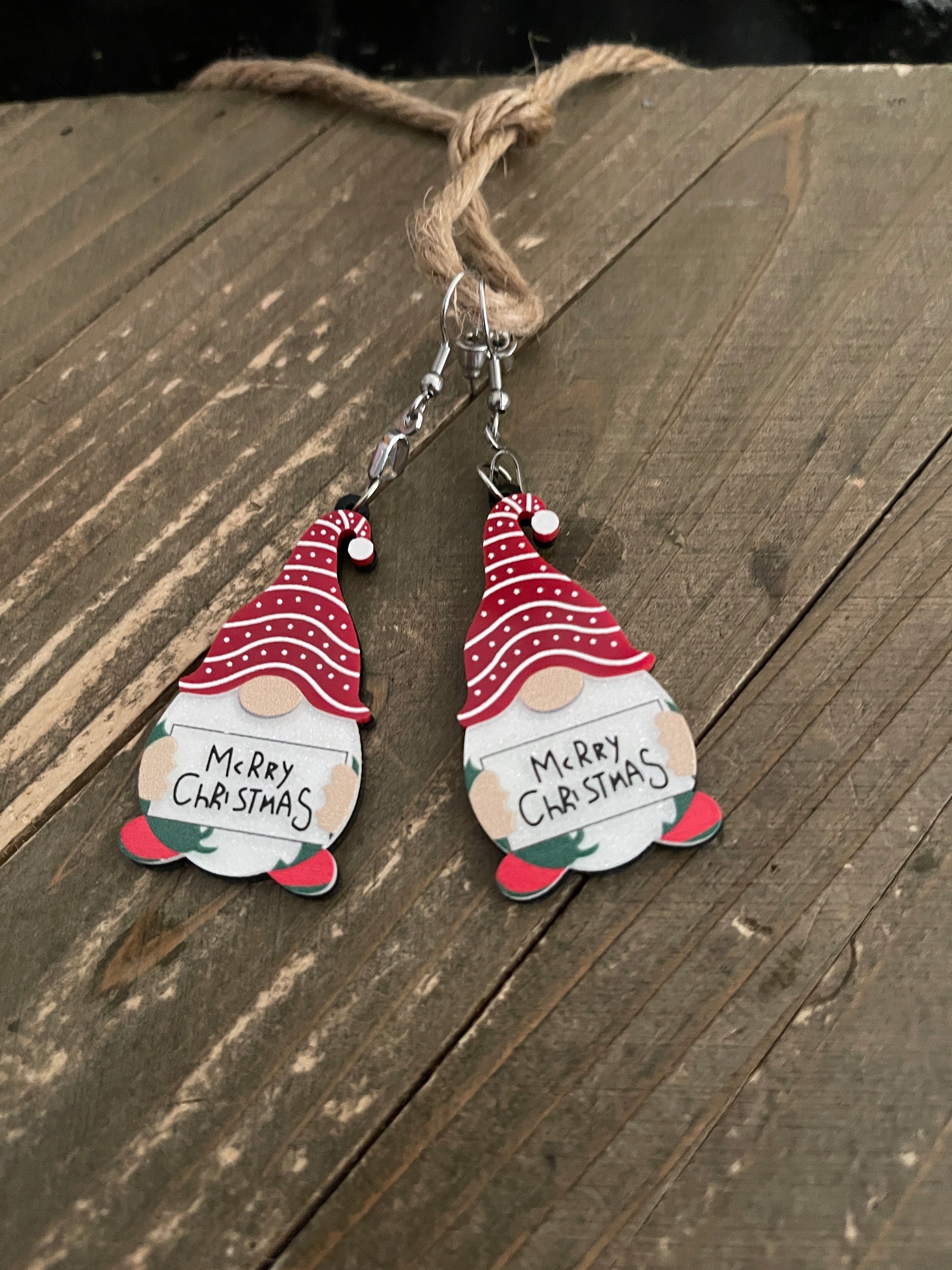 Christmas Gnome Wire EarringsPink tiful of LOVE