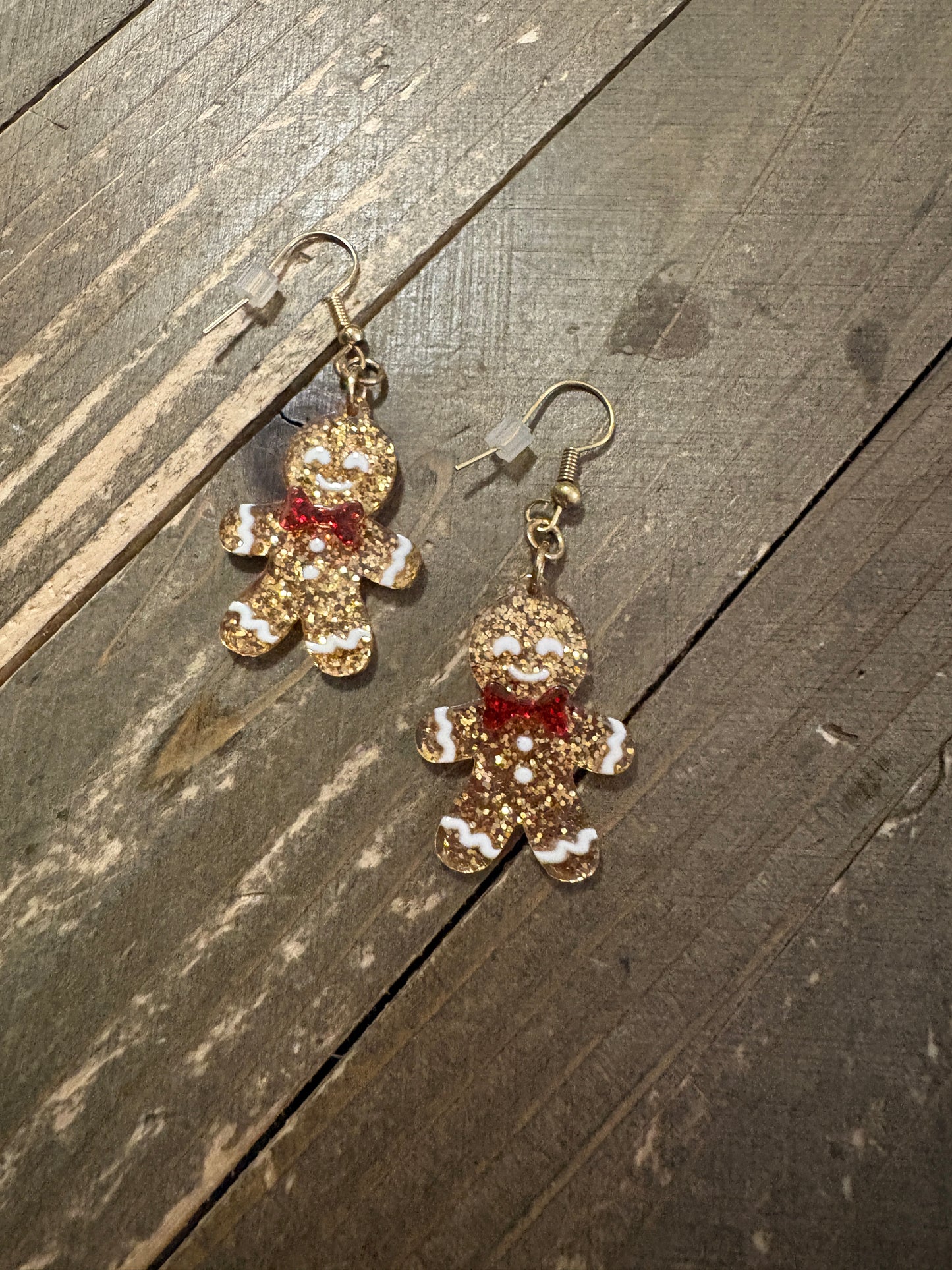 Glitter Gingerbread Man Wire  EarringsPink tiful of LOVE