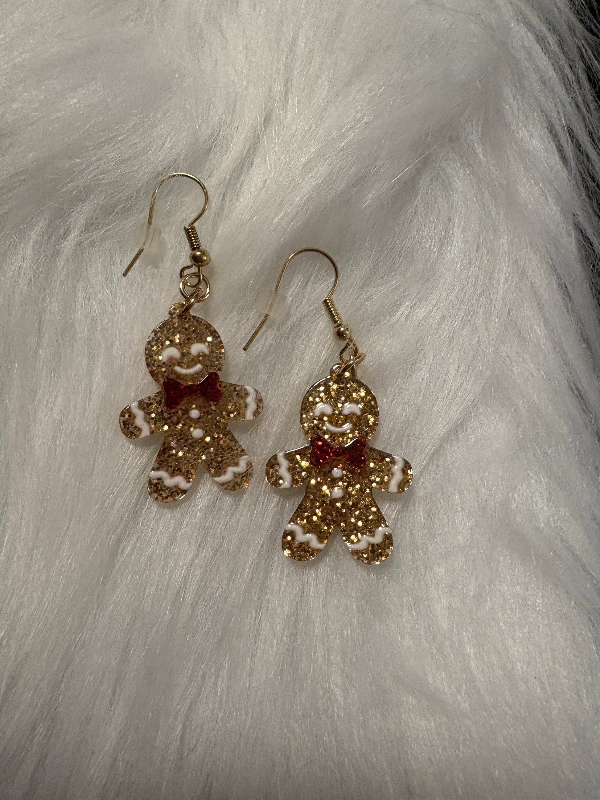 Glitter Gingerbread Man Wire  EarringsPink tiful of LOVE