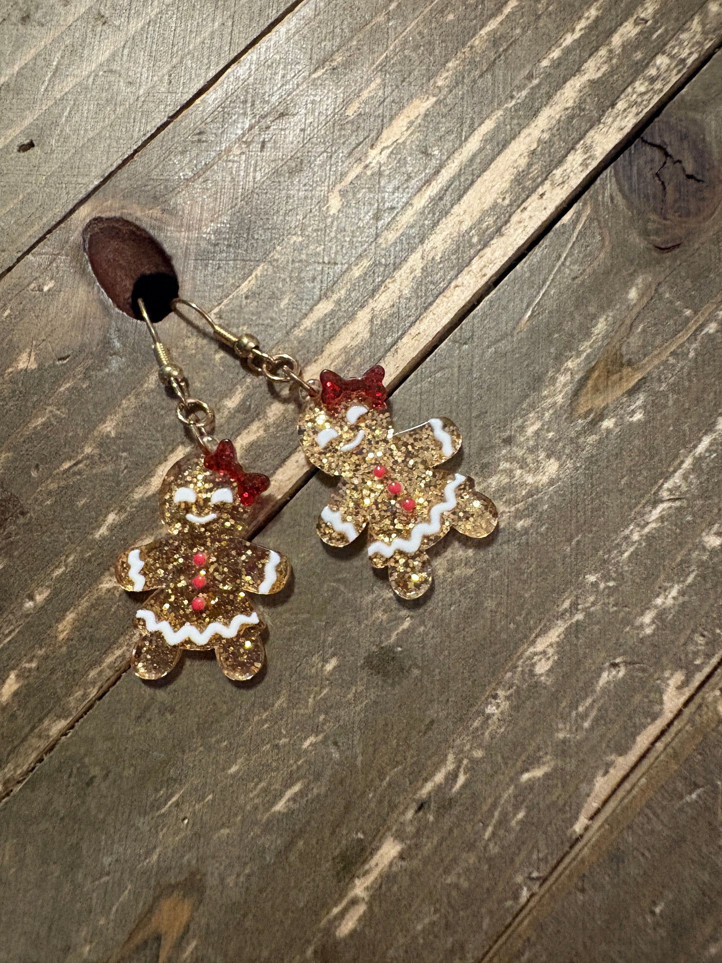 Glitter Gingerbread Lady Wire  Earrings (Copy)Pink tiful of LOVE