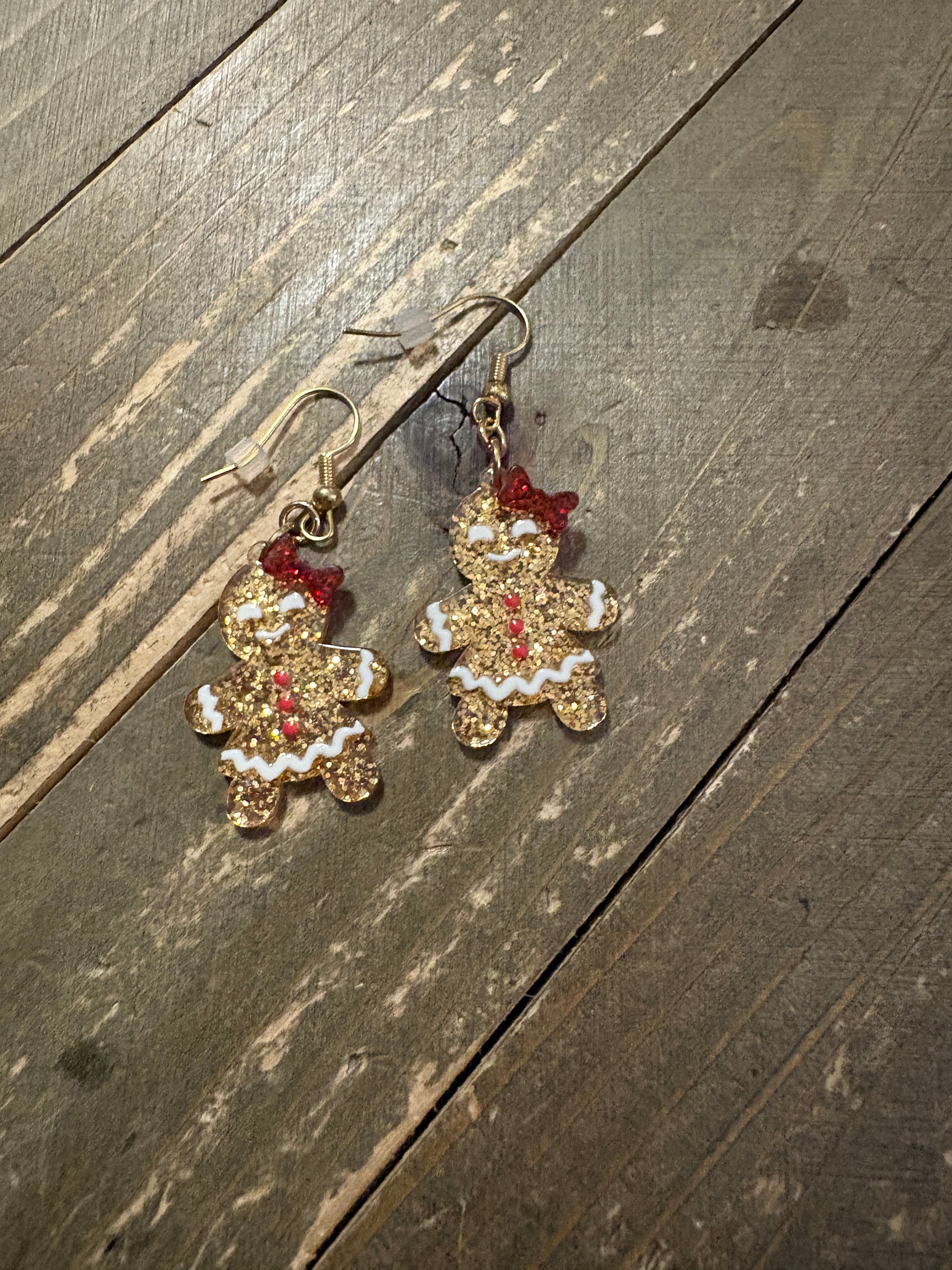 Glitter Gingerbread Lady Wire  Earrings (Copy)Pink tiful of LOVE