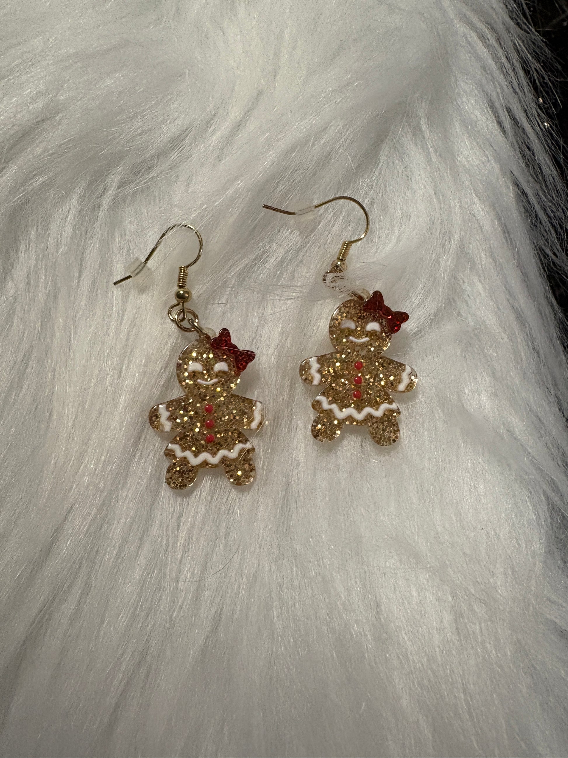 Glitter Gingerbread Lady Wire  Earrings (Copy)Pink tiful of LOVE