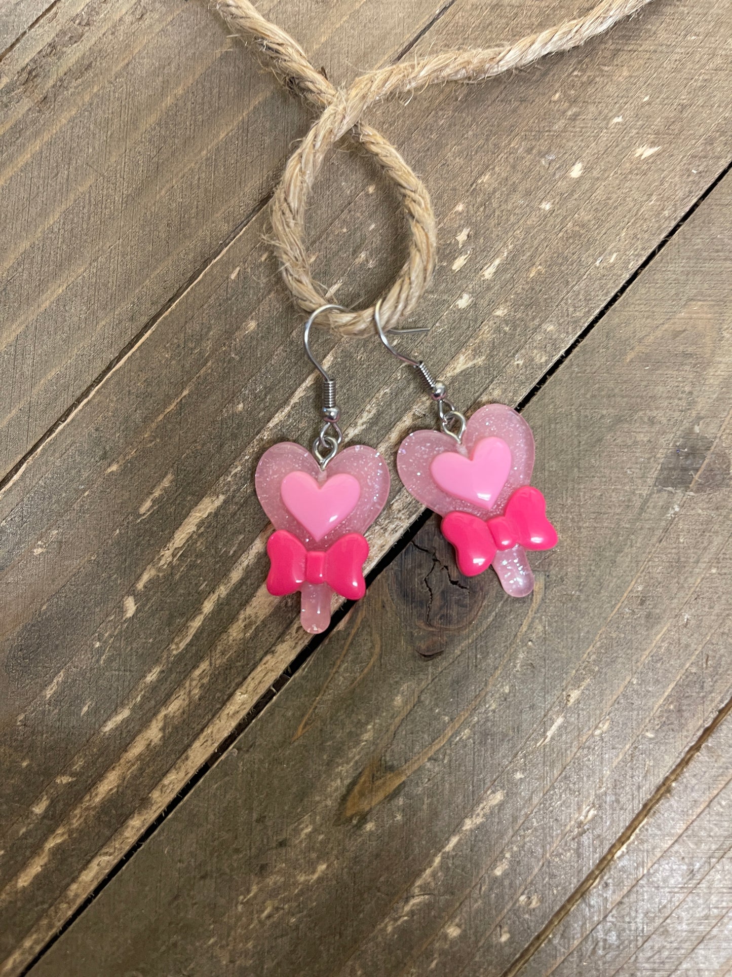 Hearts on a Stick Wire EarringsPink tiful of LOVE