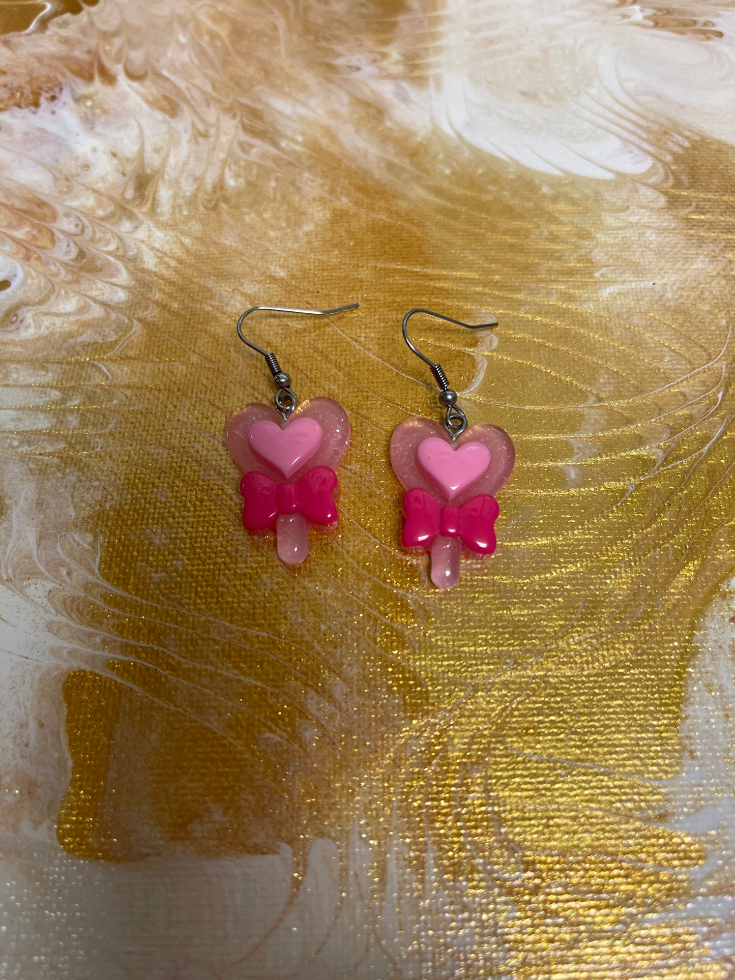 Hearts on a Stick Wire EarringsPink tiful of LOVE