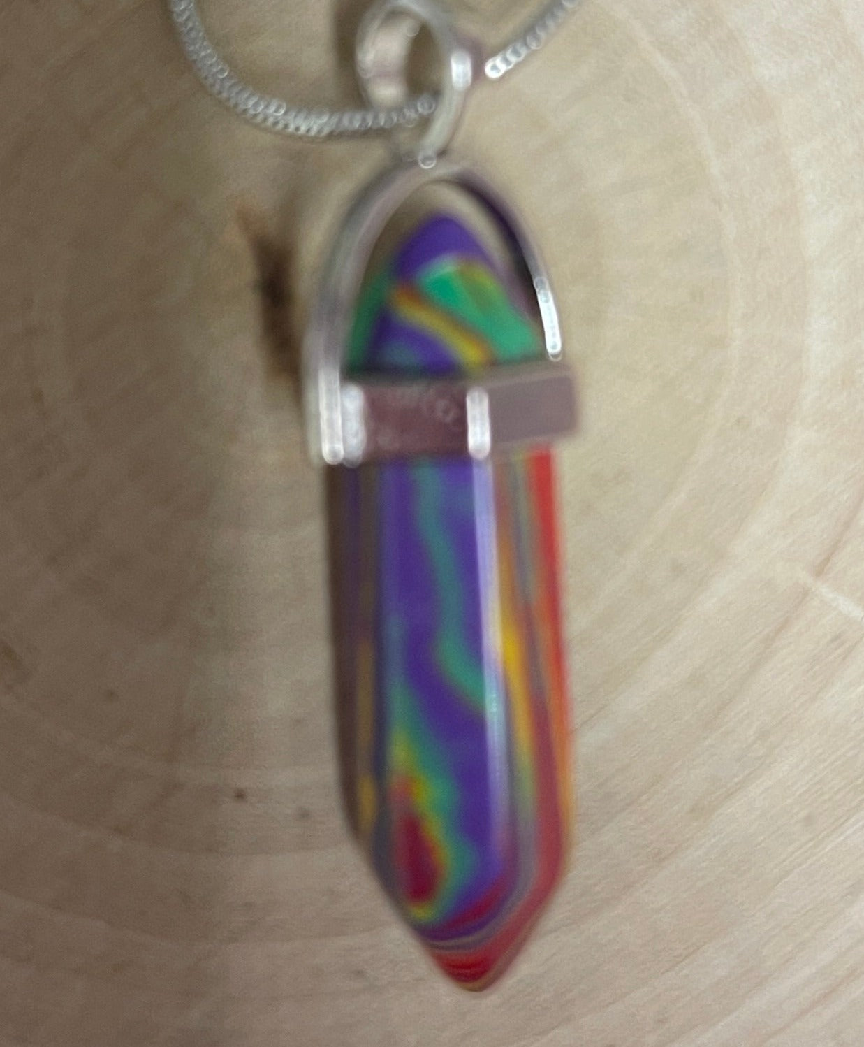 Multi-color Stone DaggerPendant on a Silver chain NecklacePink tiful of LOVE