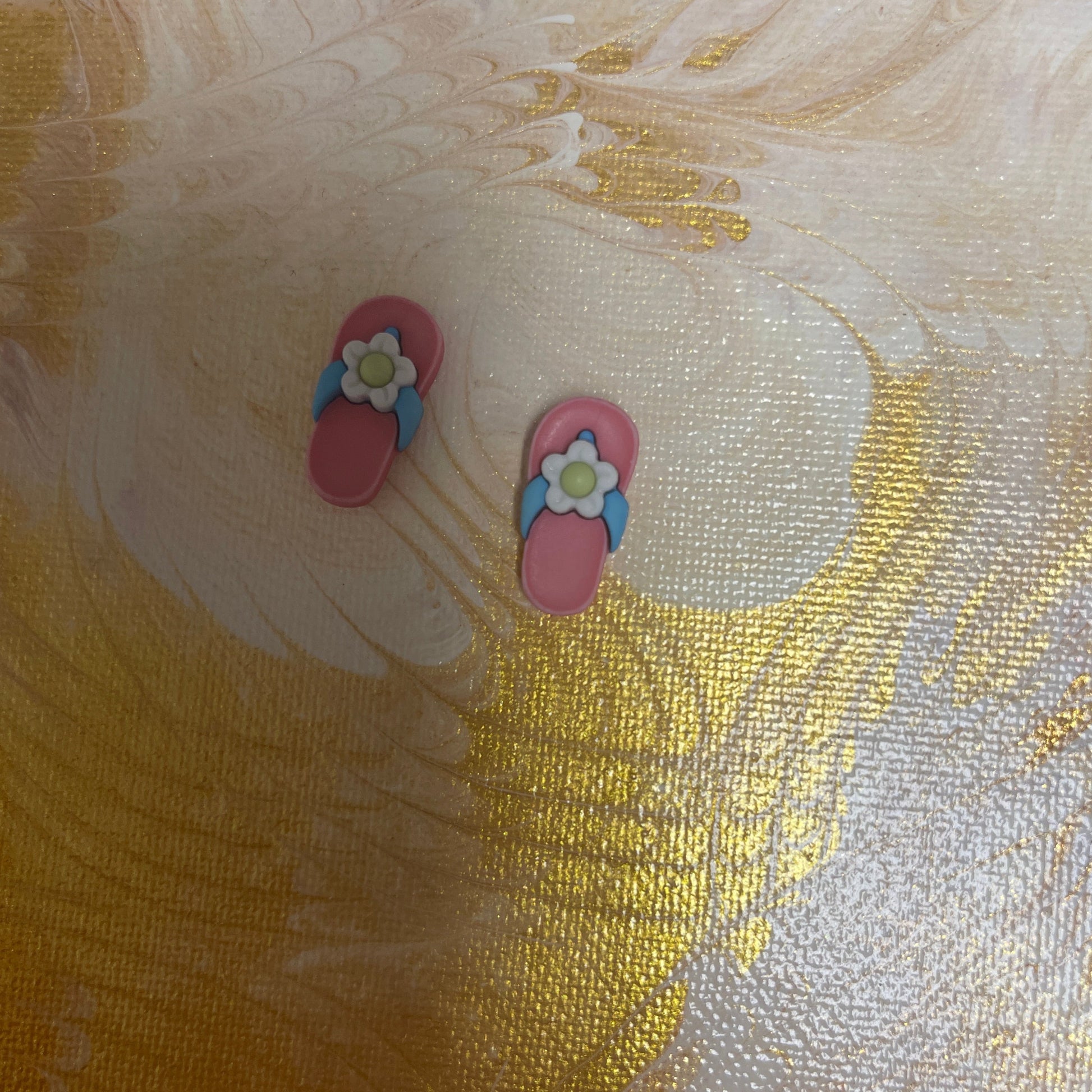 Flip Flops-Pink with Flowers Stud EarringsPink tiful of LOVE