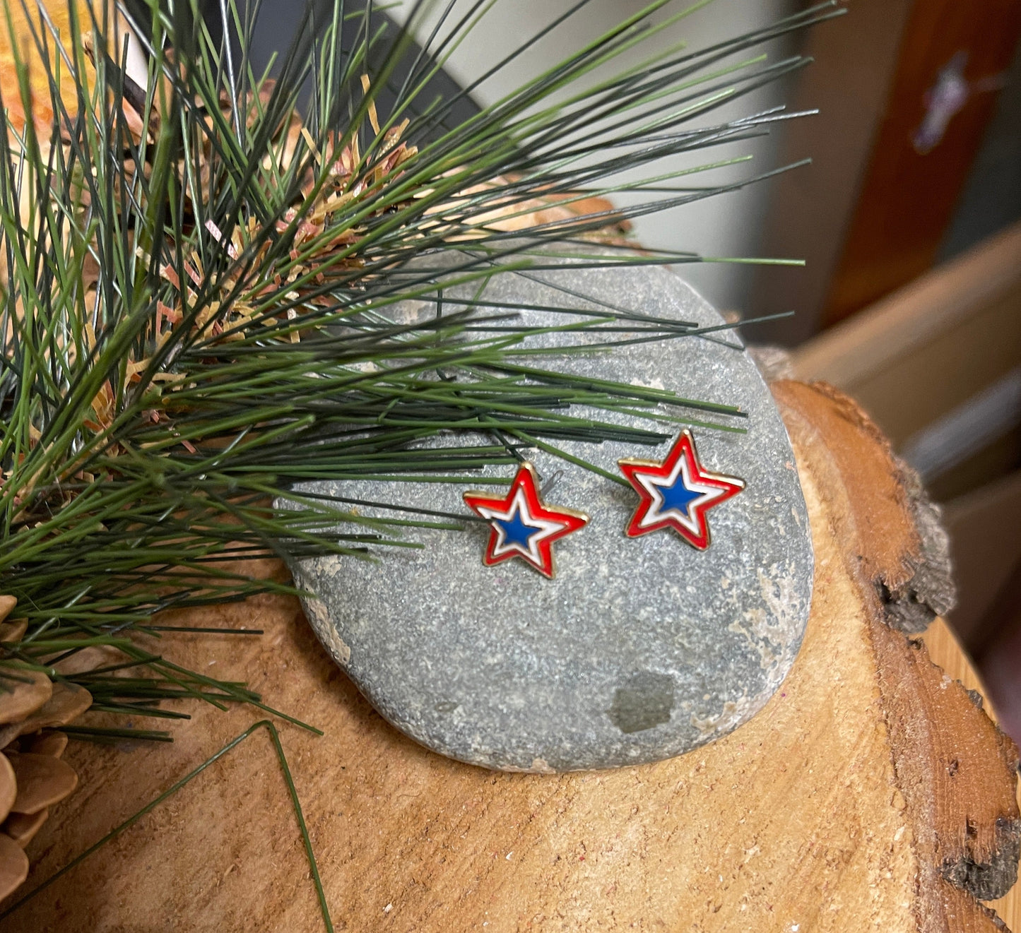 American Star Enamel Stud EarringsPink tiful of LOVE