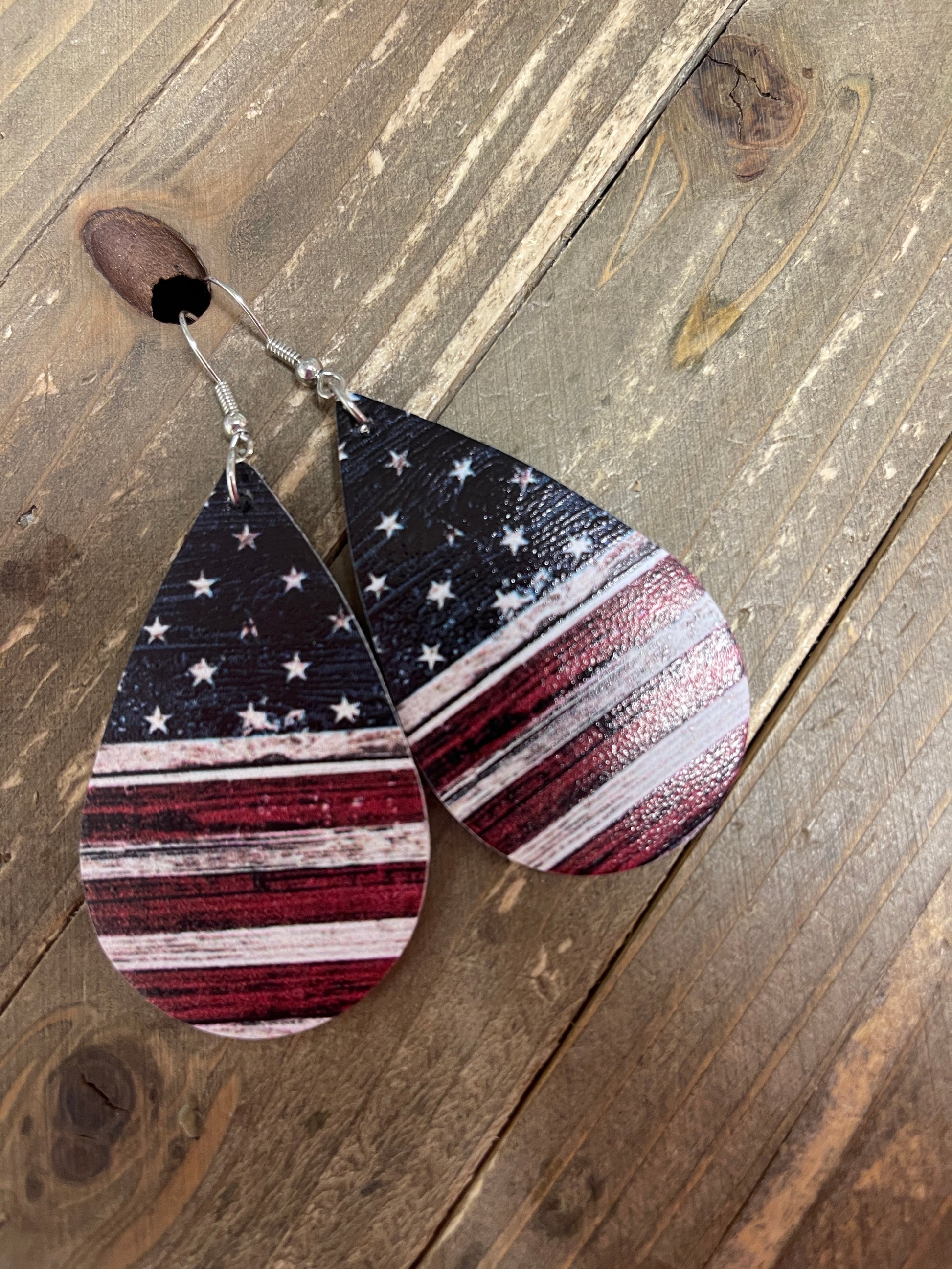 Independence Day Faux Leather earringsPink tiful of LOVE
