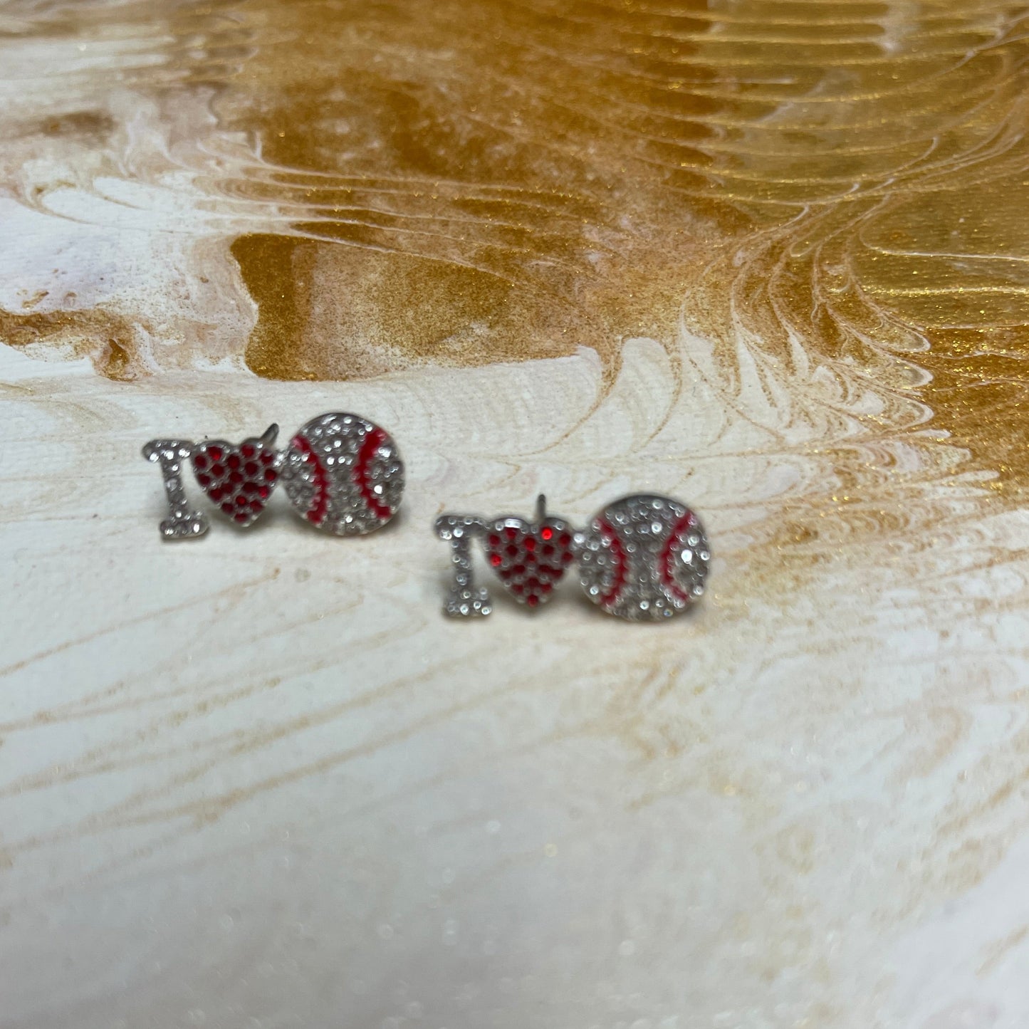 I "Heart" Baseball Stud EarringsPink tiful of LOVE