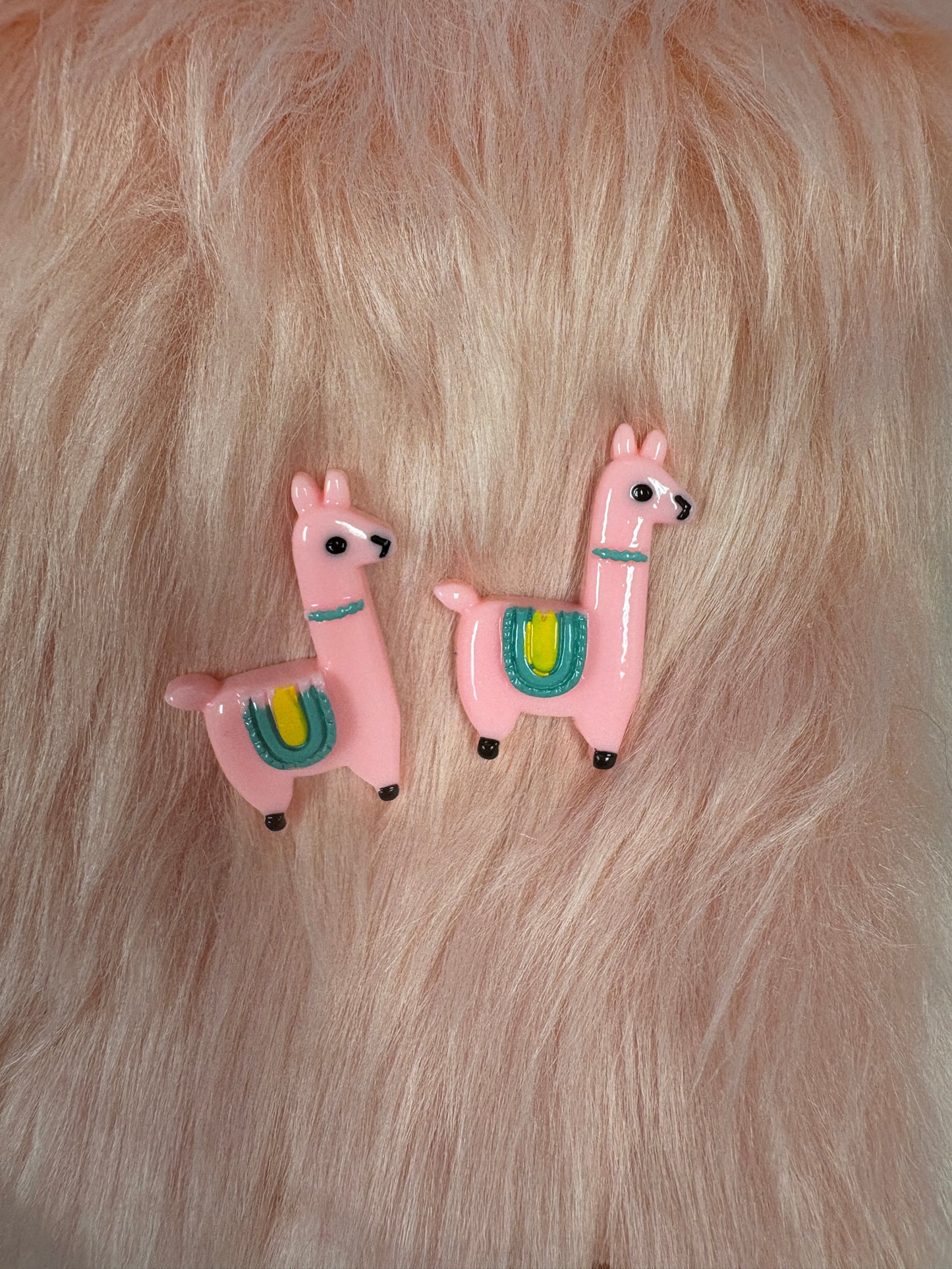 Pink Llama Stud Earrings