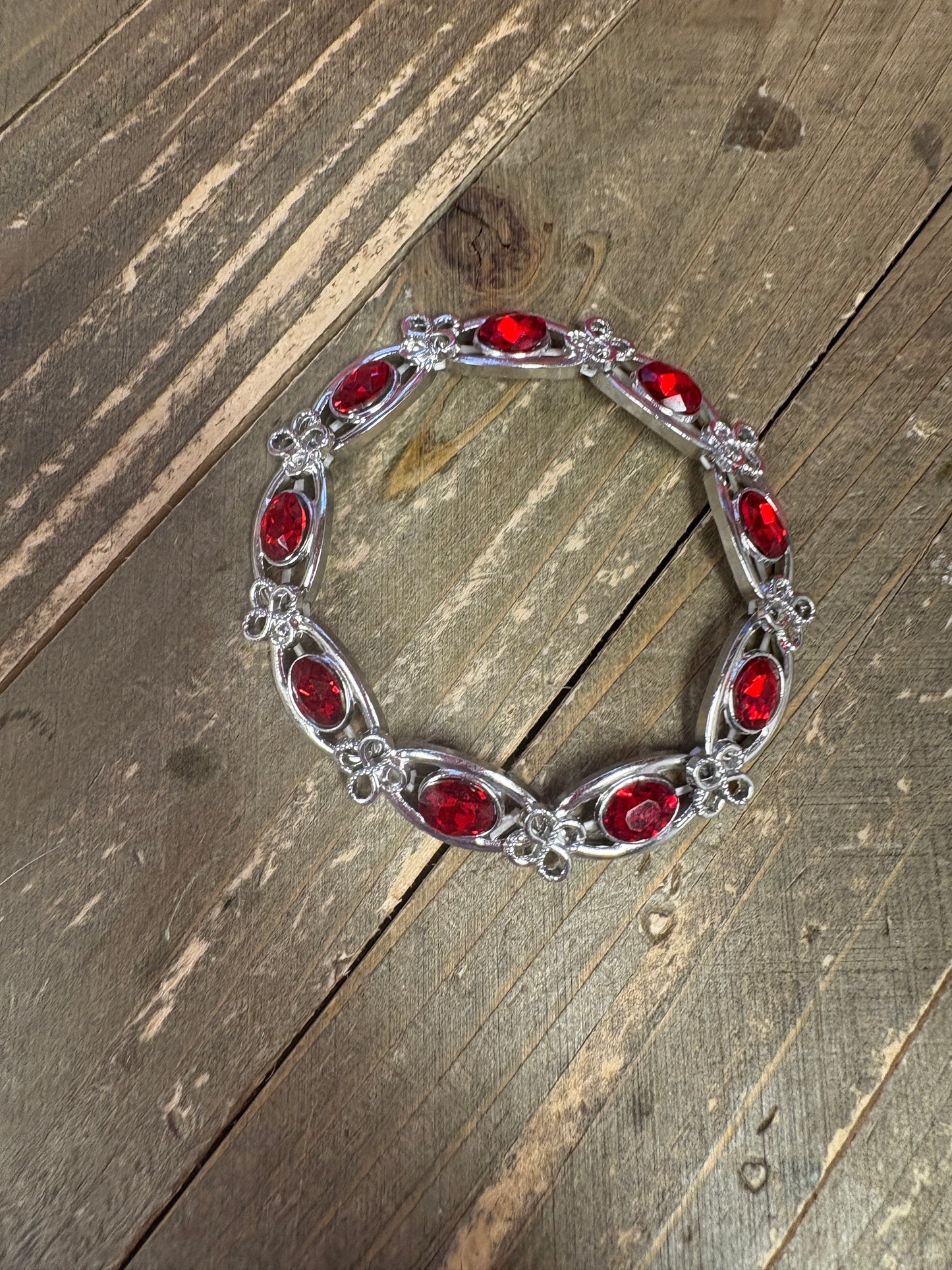 Sparkly Red Gem Stretchy Bracelet