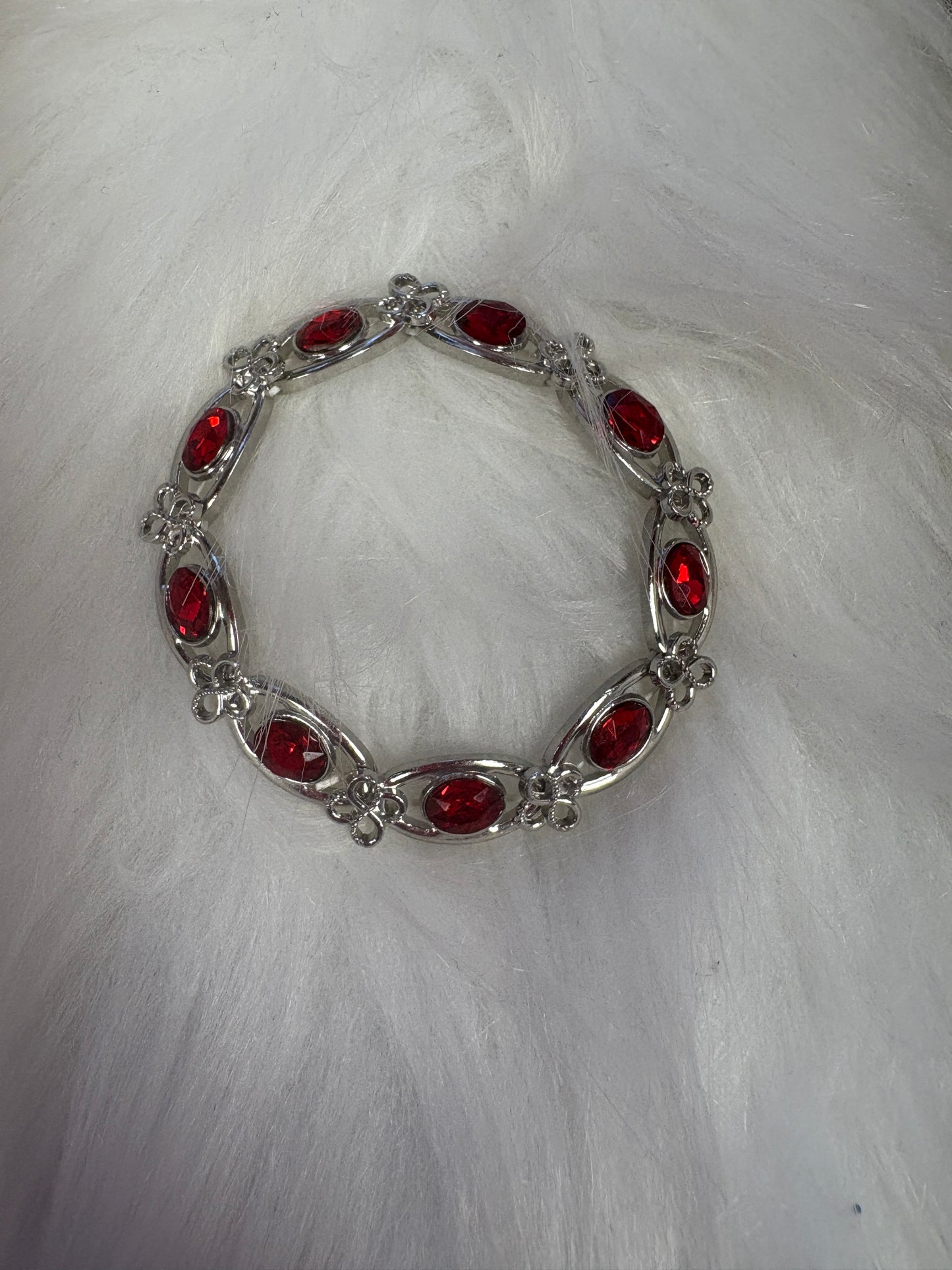 Sparkly Red Gem Stretchy Bracelet