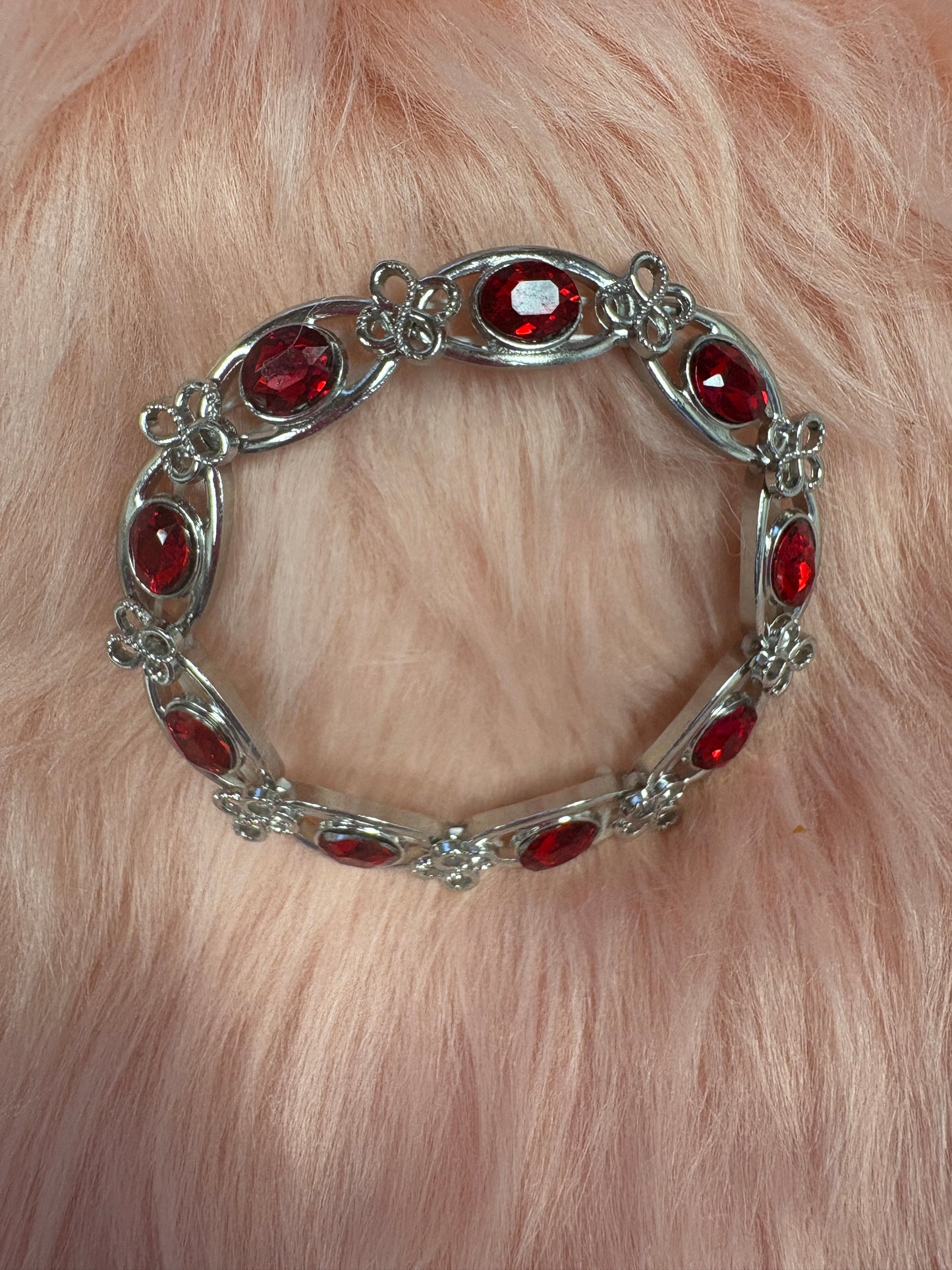 Sparkly Red Gem Stretchy Bracelet