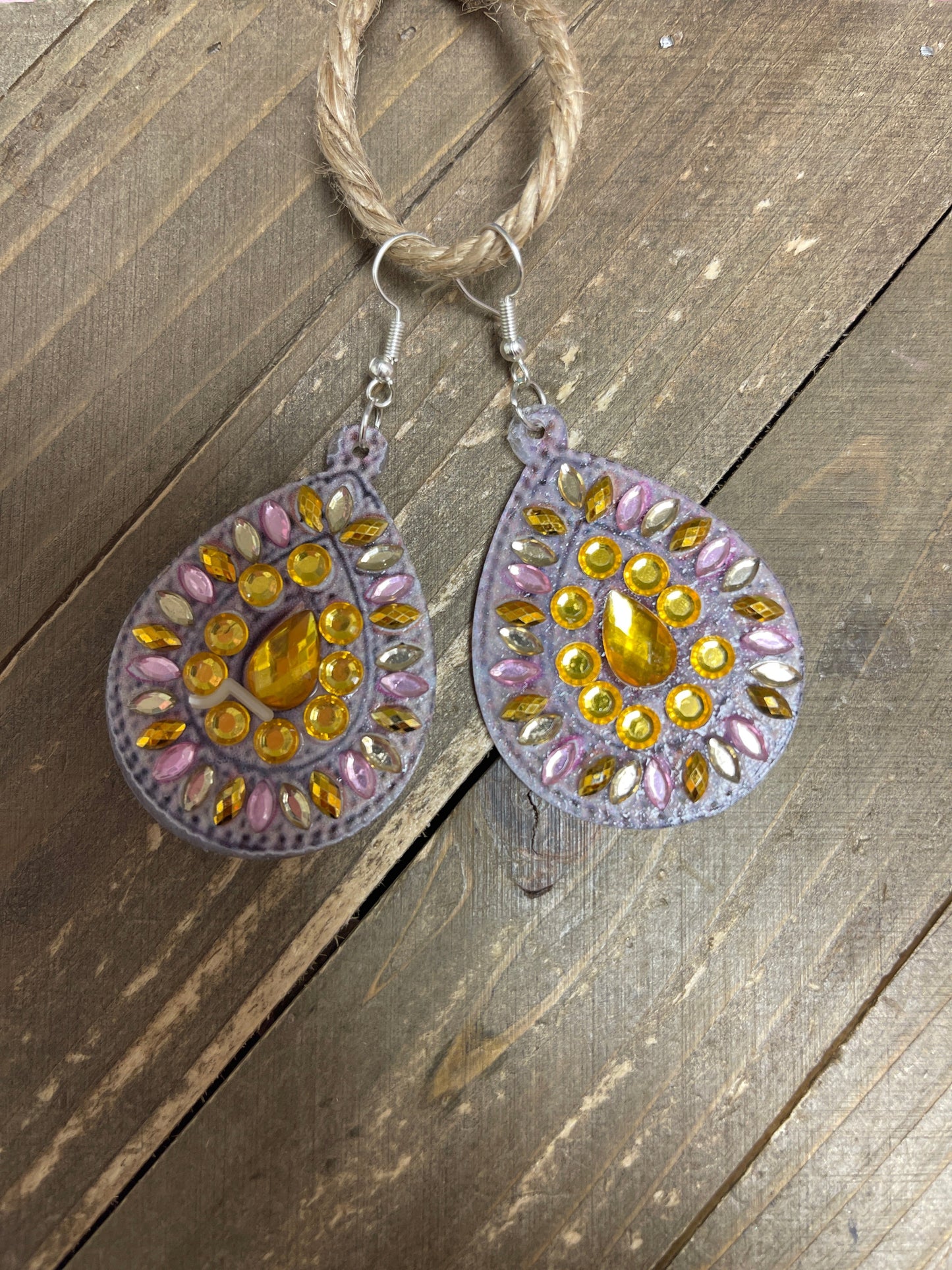 Diamond Painting Teardrop Wire EarringsPink tiful of LOVE