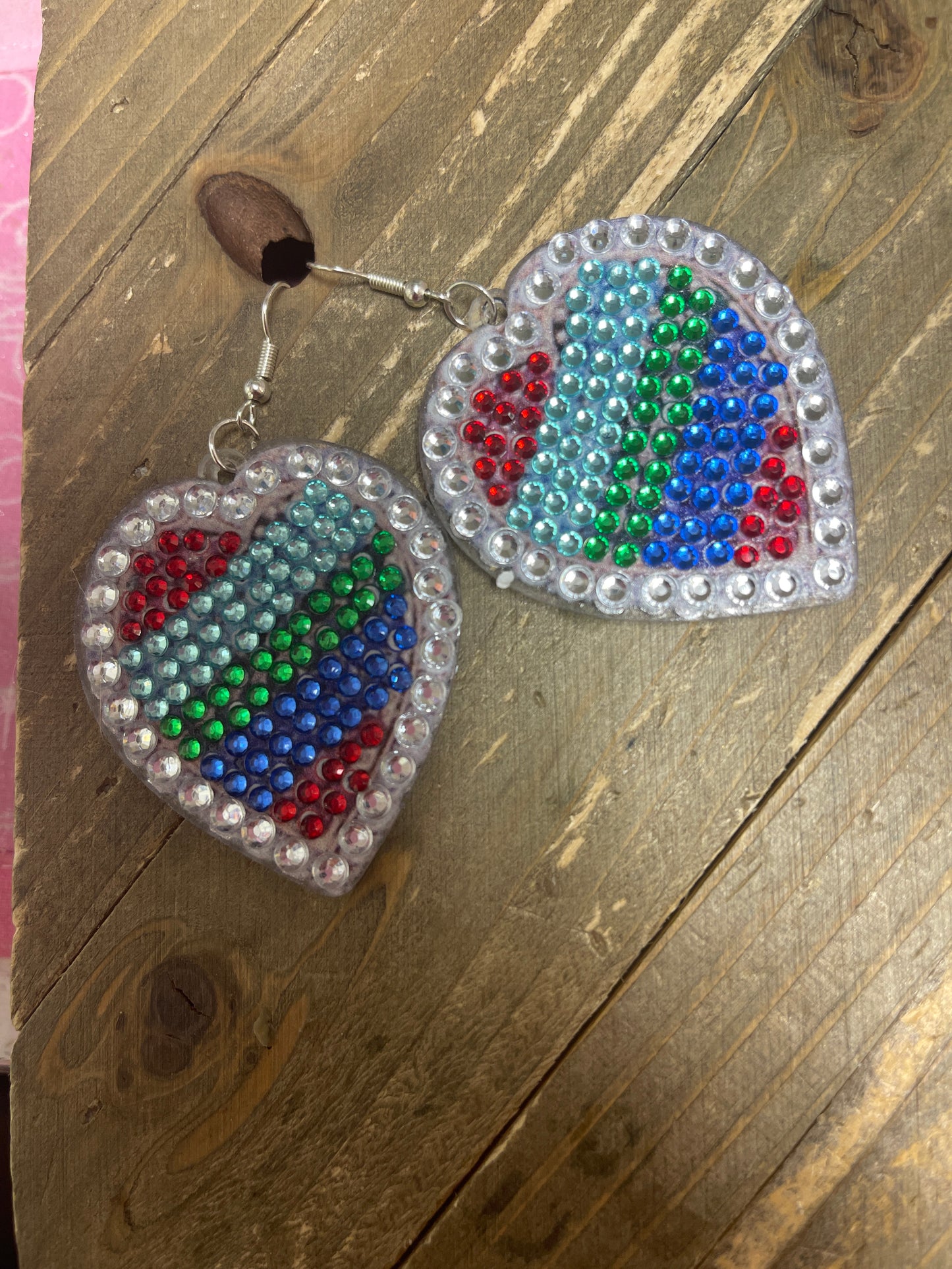 Diamond Painting Heart Wire EarringsPink tiful of LOVE