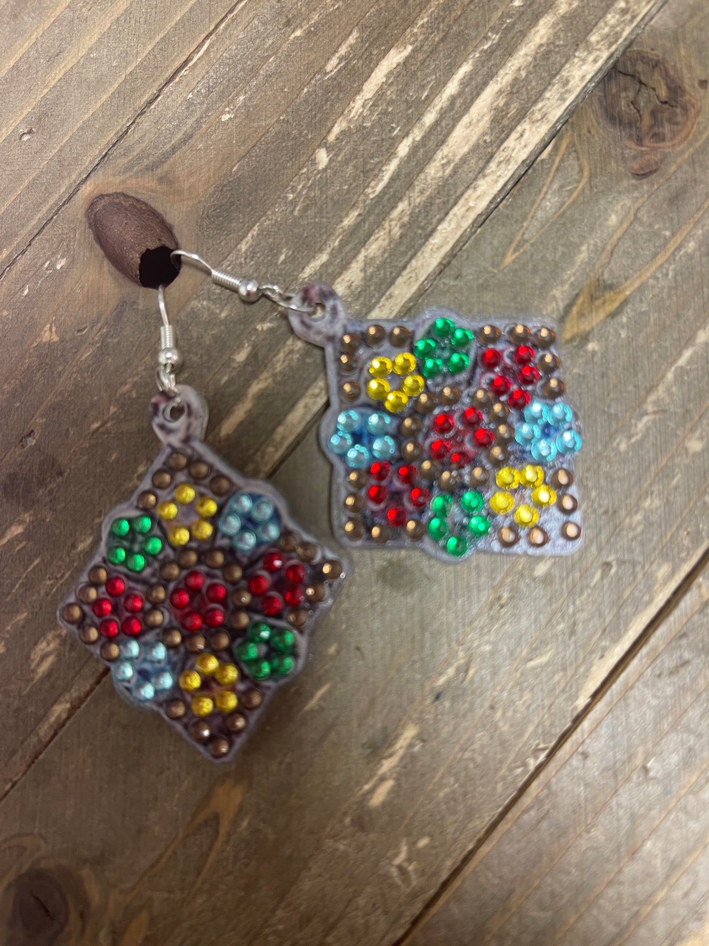 Diamond Painting Diamond Shaped Wire EarringsPink tiful of LOVE