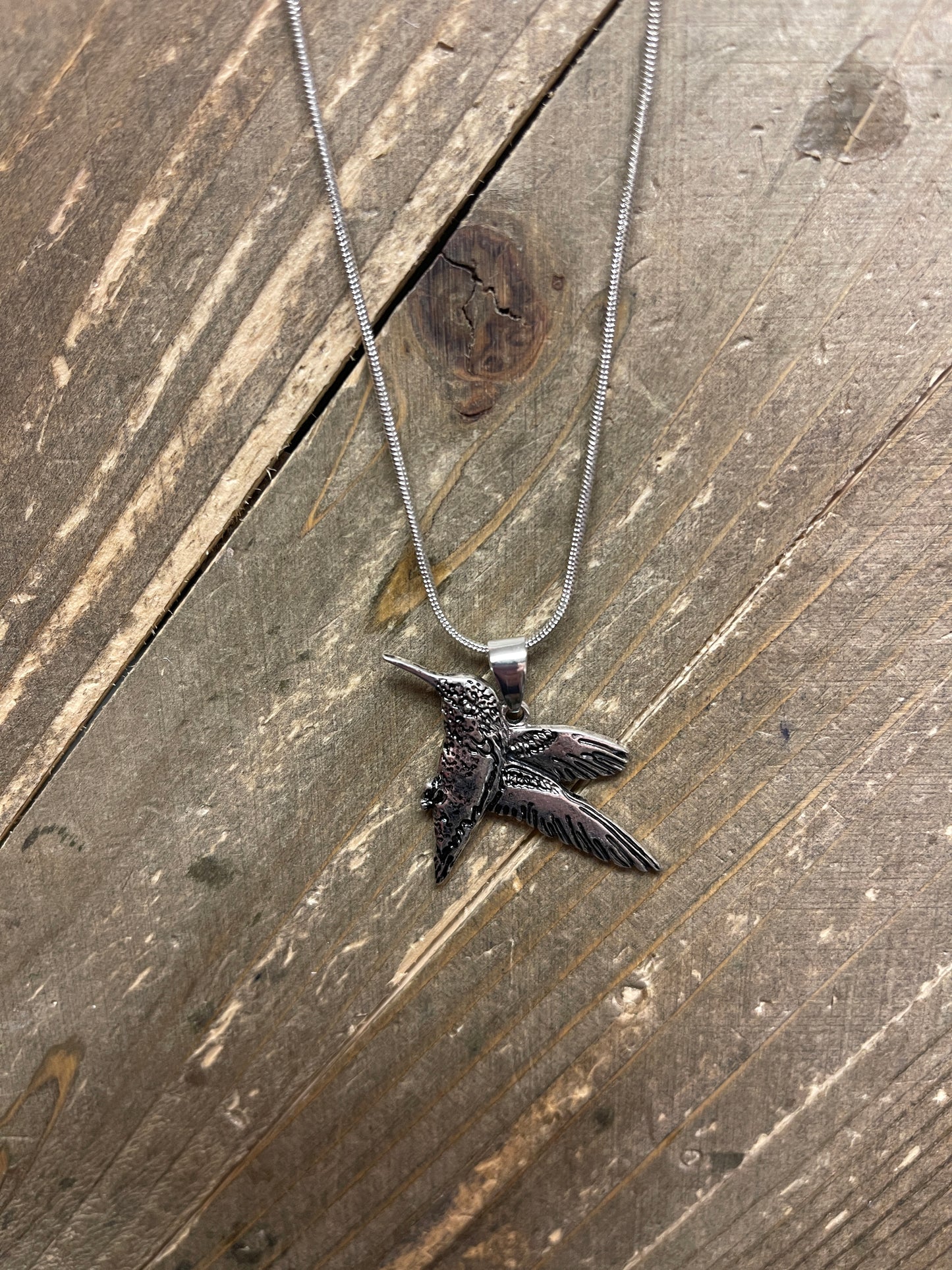 Hummingbird Pendant on a Silver chain NecklacePink tiful of LOVE