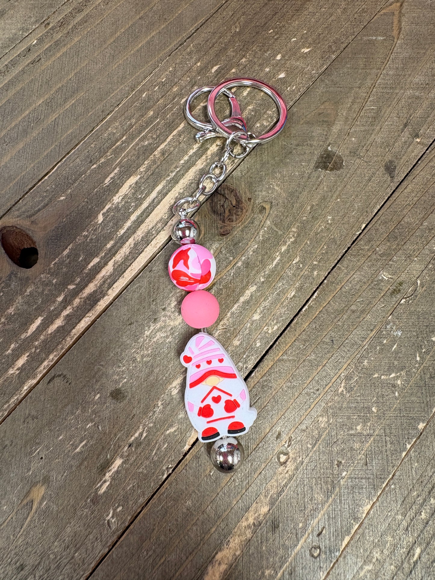 Valentine Gnome dangle Key Chains; assorted colors/gnomes(3 to choose from)