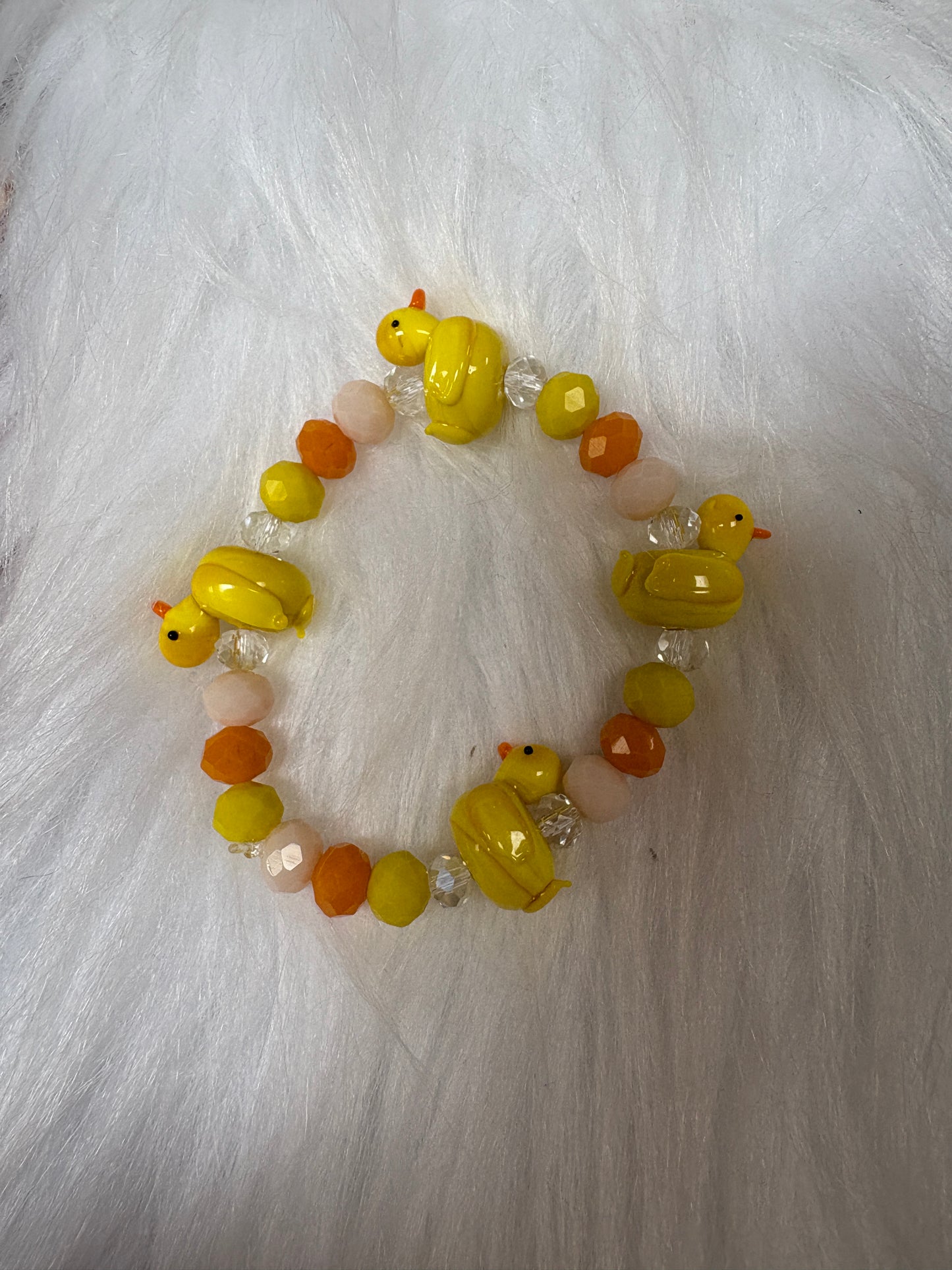 Yellow Duck glass Beaded Bracelet