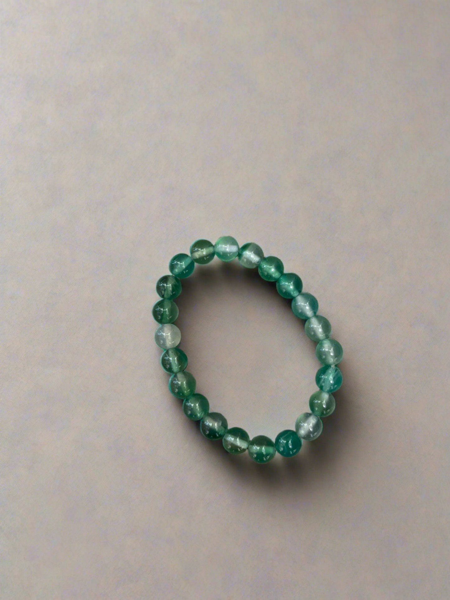 Green banded Agate gemstone beaded Stretch braceletPink tiful of LOVE