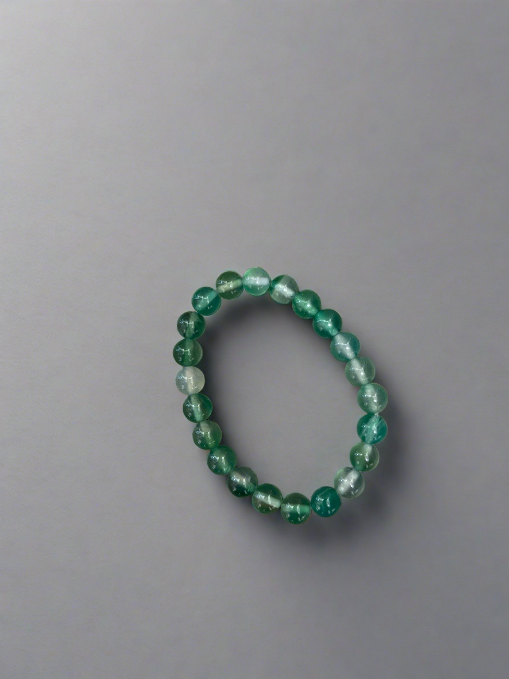 Green banded Agate gemstone beaded Stretch braceletPink tiful of LOVE