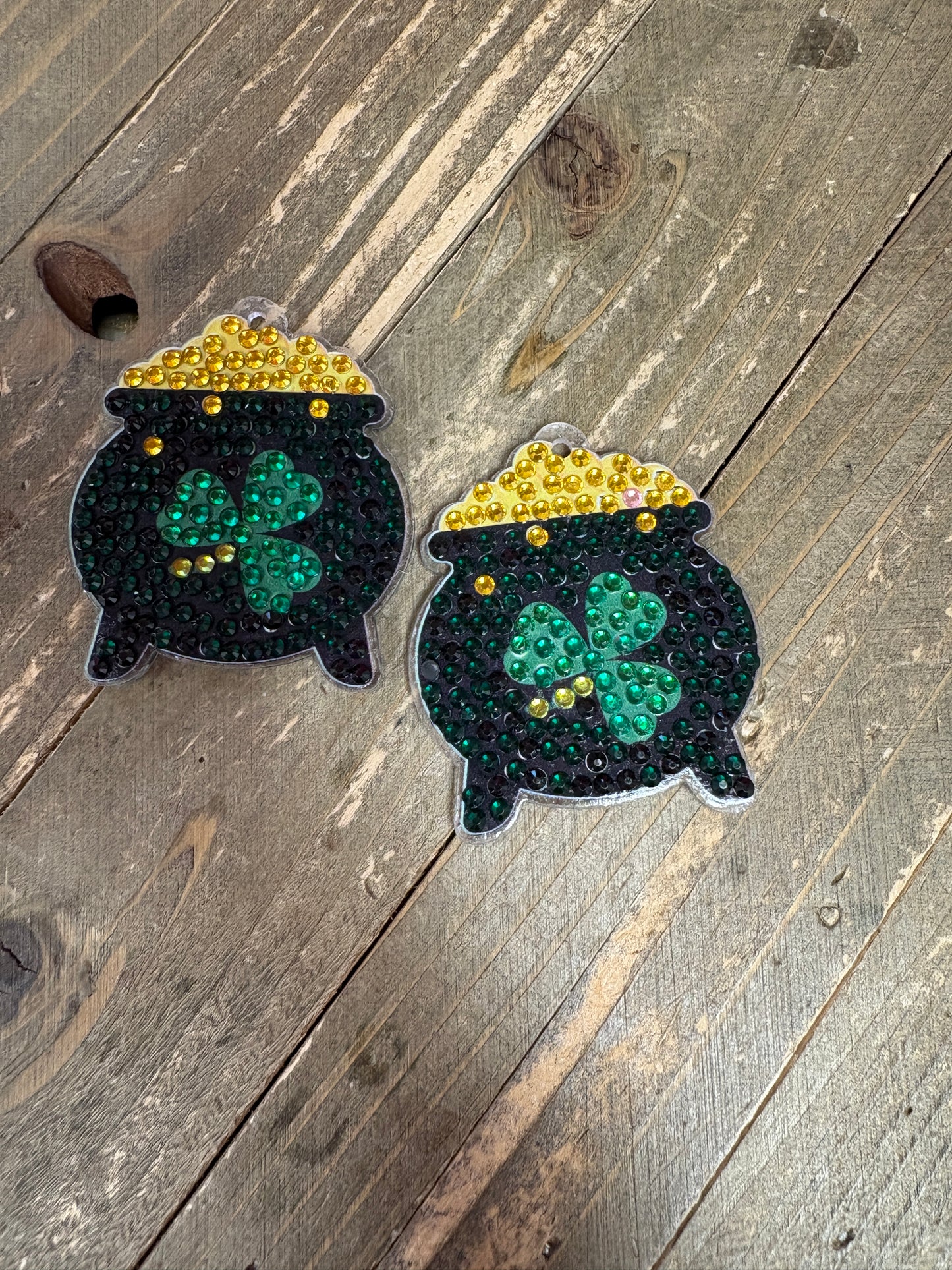 St. Patrick's Day Diamond Painting Wire Earrings (5 to choose)