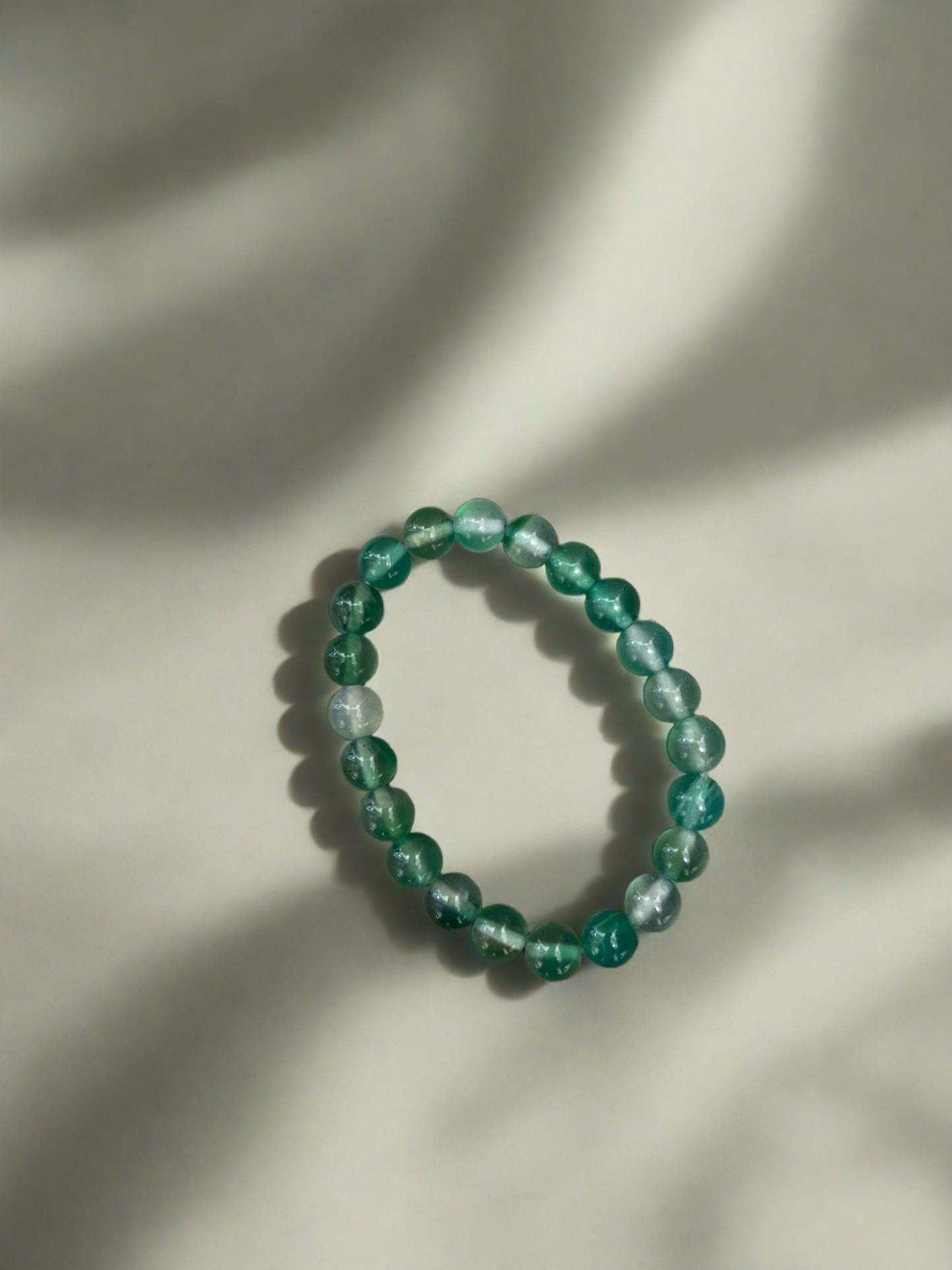 Green banded Agate gemstone beaded Stretch braceletPink tiful of LOVE