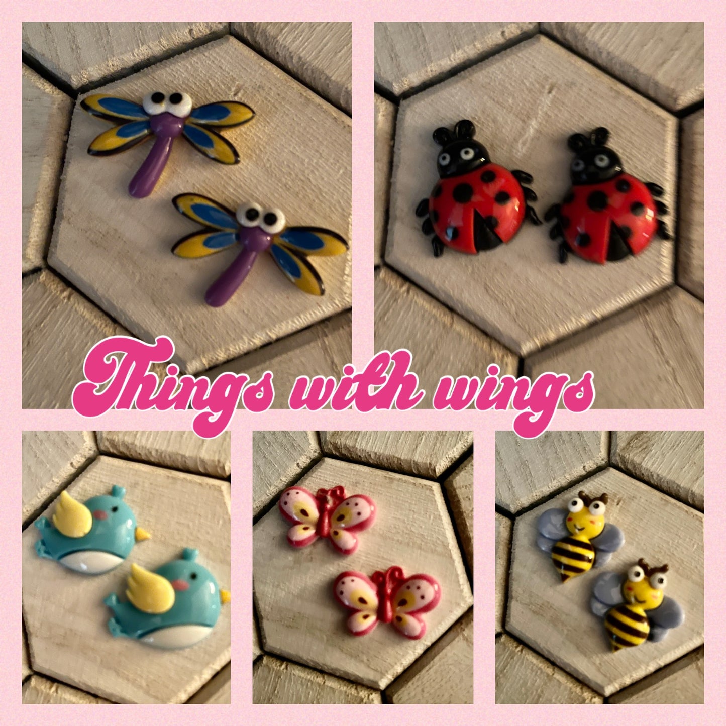 Things with Wings Collection Earrings (5 to choose from)Pink tiful of LOVE