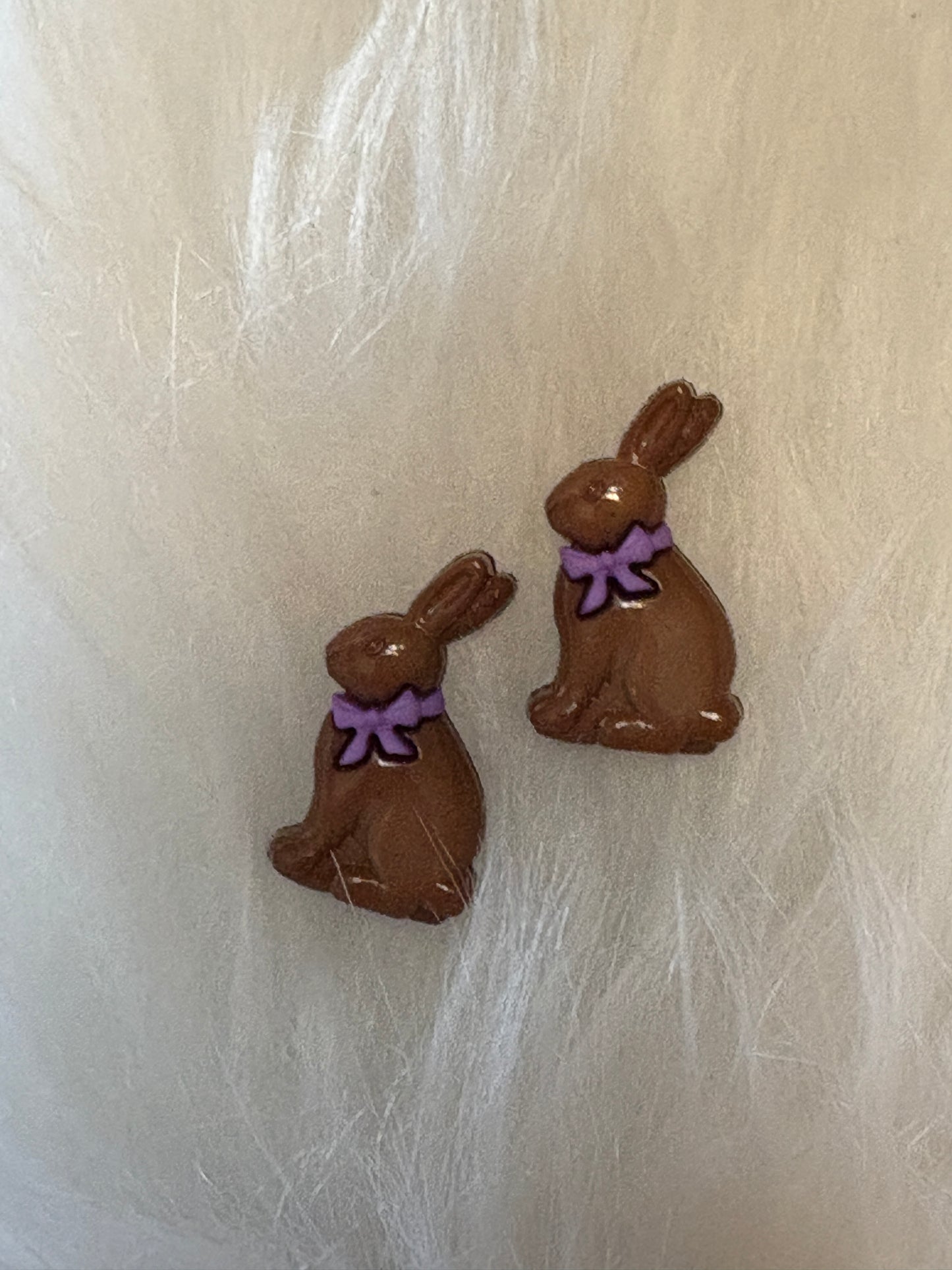 Chocolate Easter Bunny Stud Earrings