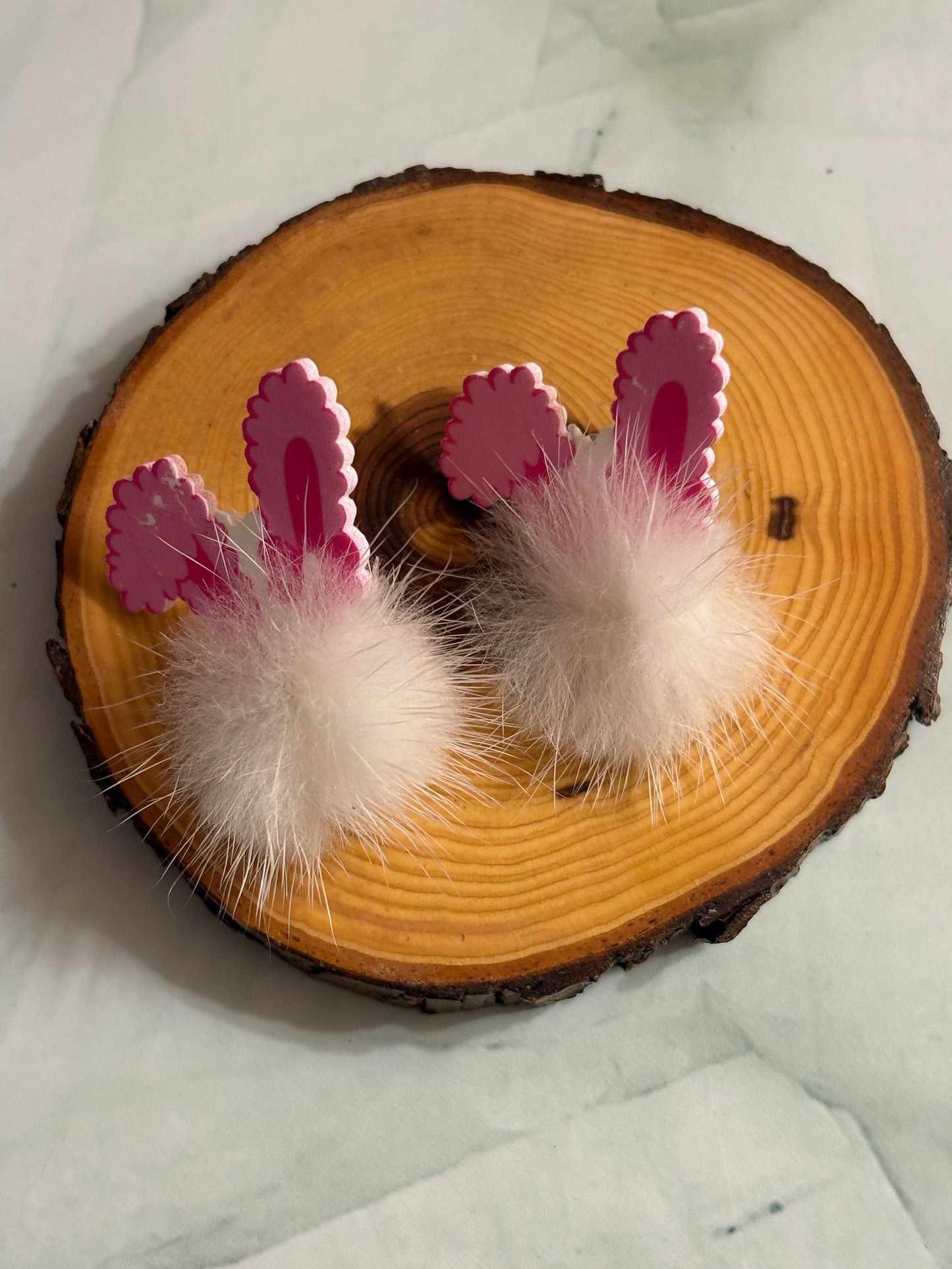 Easter Bunny Pom Pom Stud Earrings