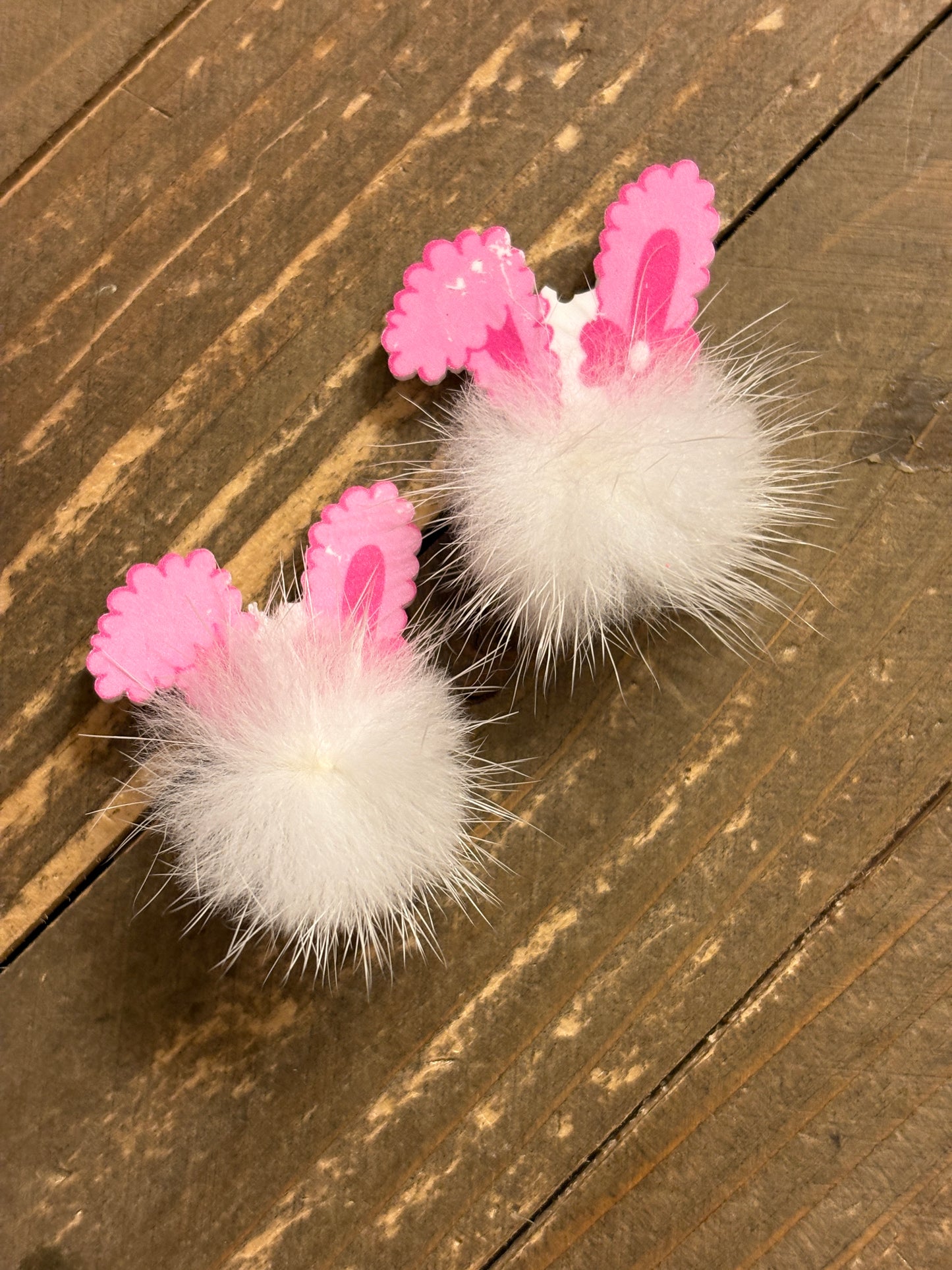 Easter Bunny Pom Pom Stud Earrings