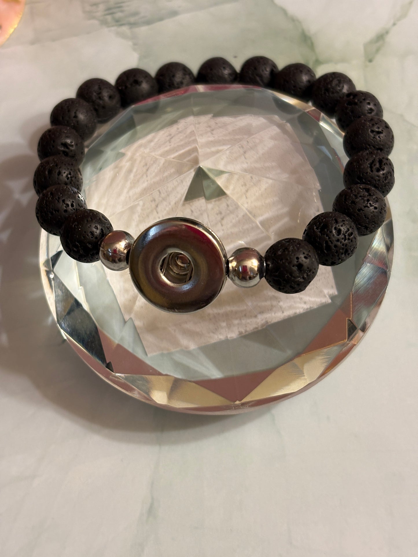 Ginger Snap Lava Rock Stretch Bracelet