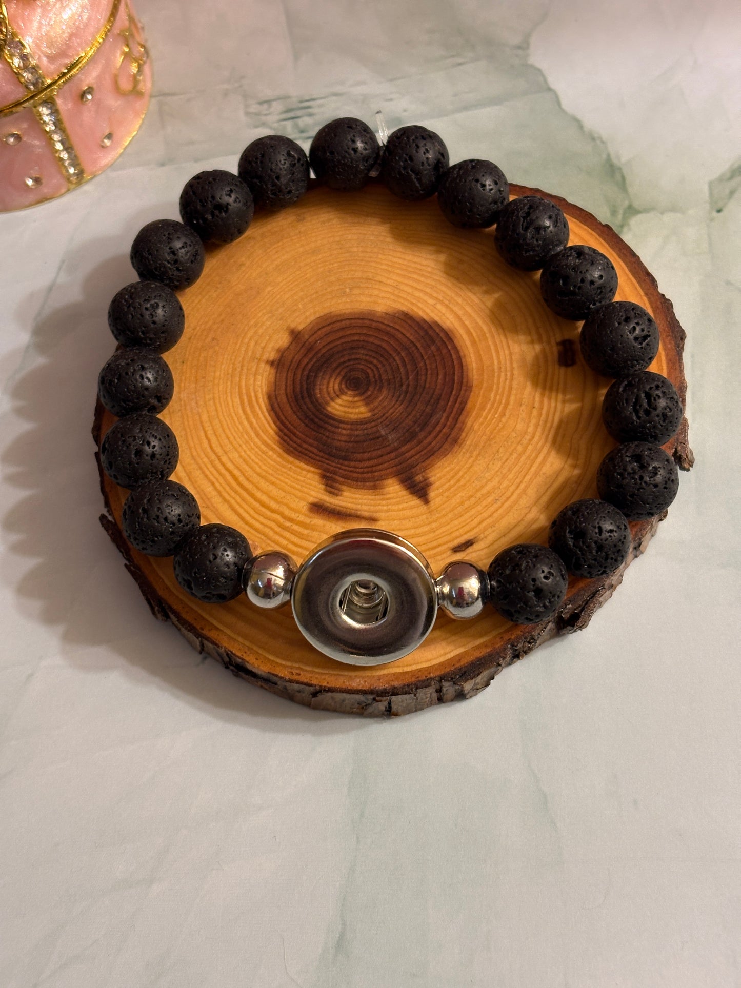 Ginger Snap Lava Rock Stretch Bracelet