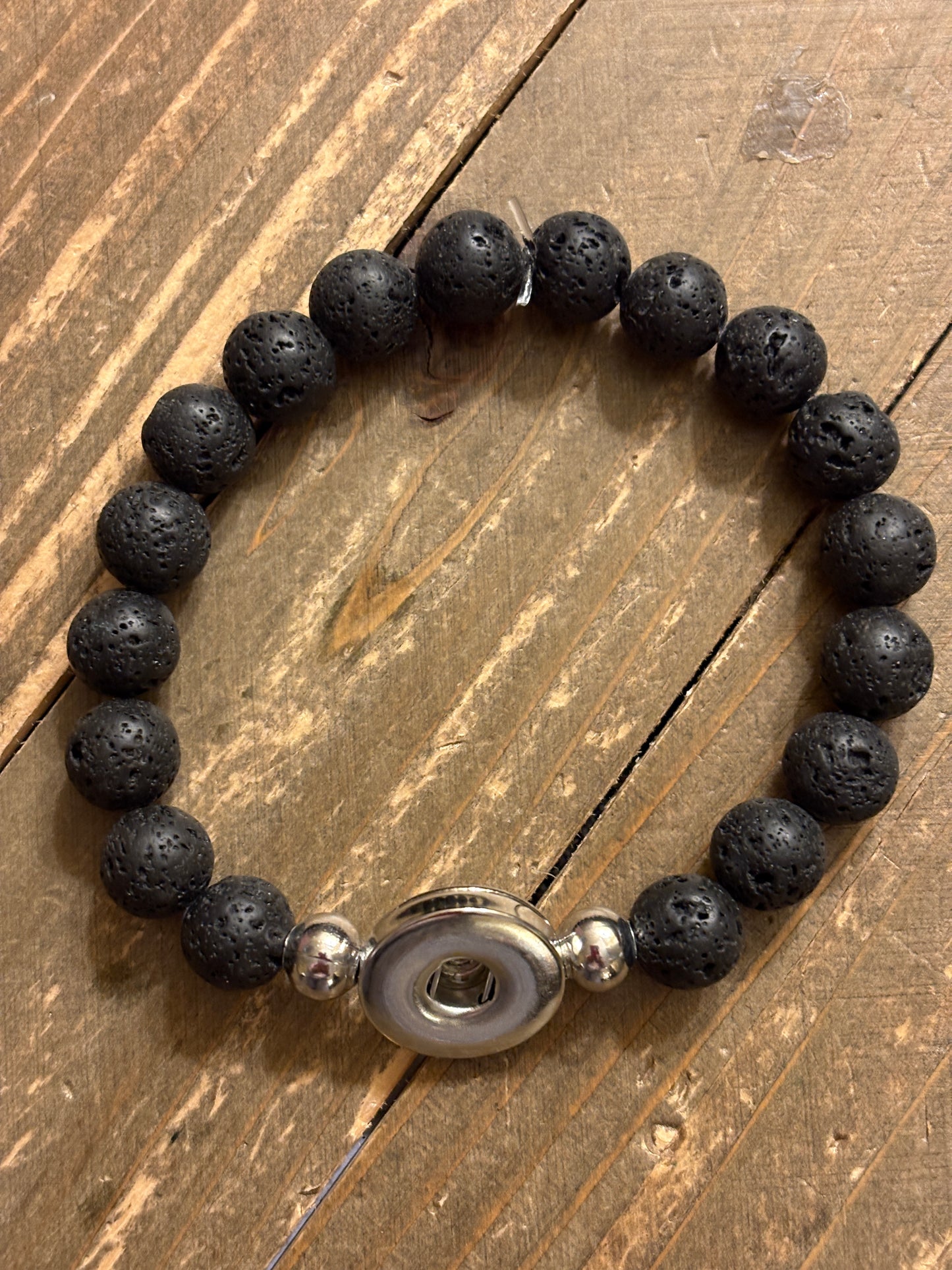 Ginger Snap Lava Rock Stretch Bracelet