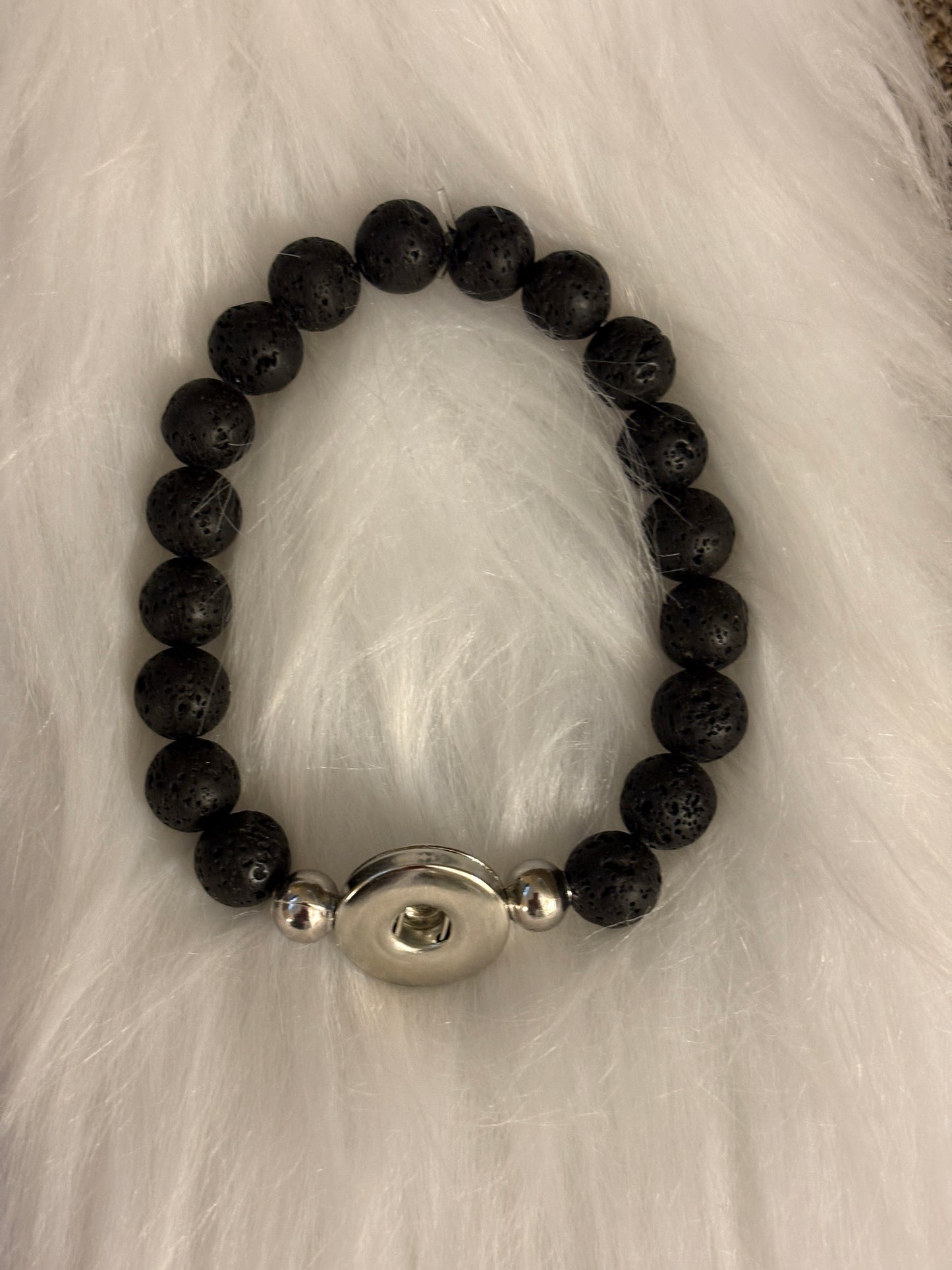 Ginger Snap Lava Rock Stretch Bracelet