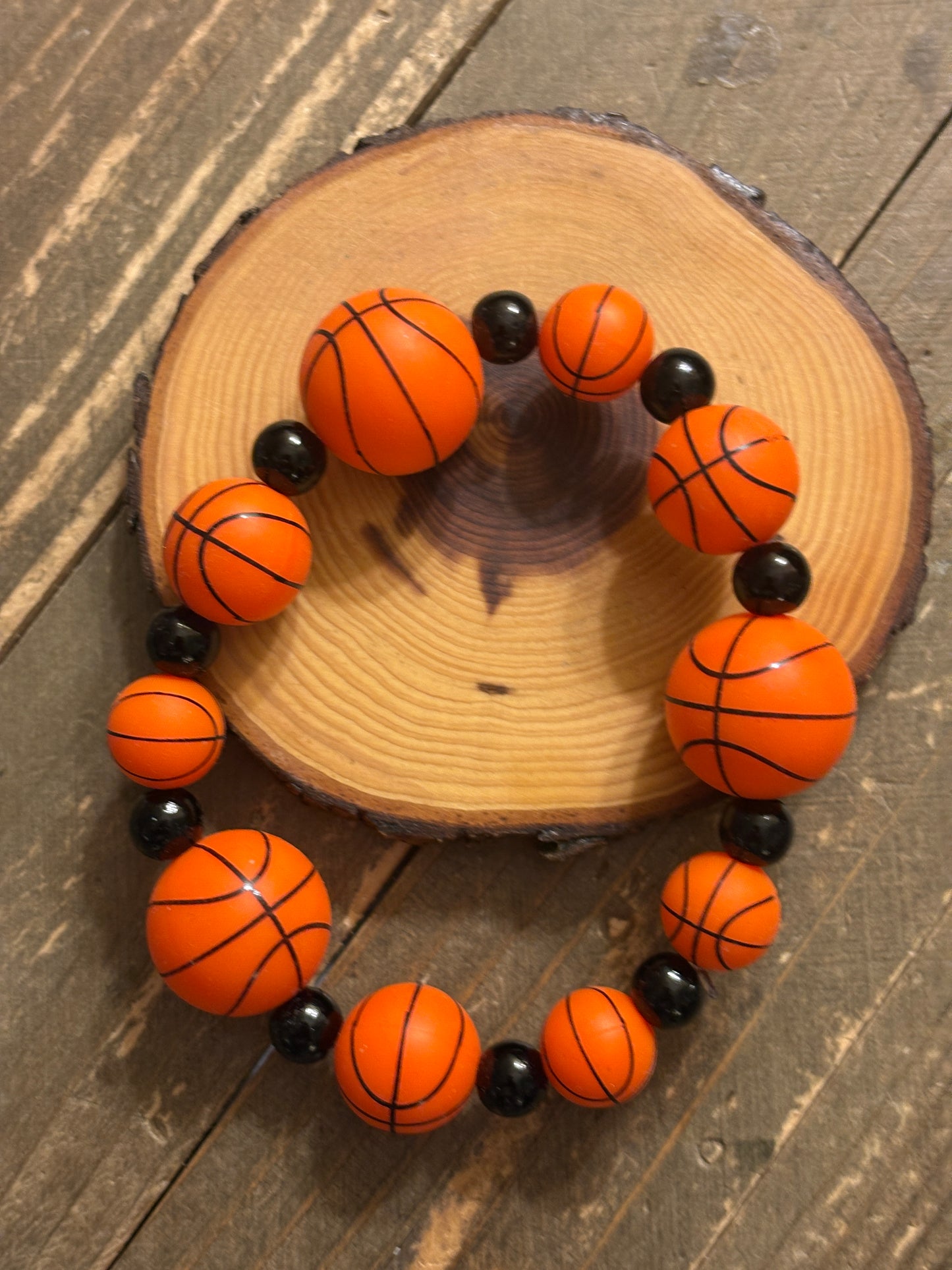 Basketball Beaded Bracelet