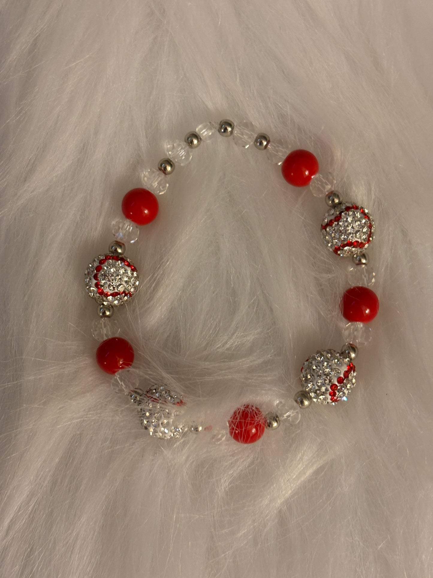 Rhinestone Baseball Beaded Bracelet