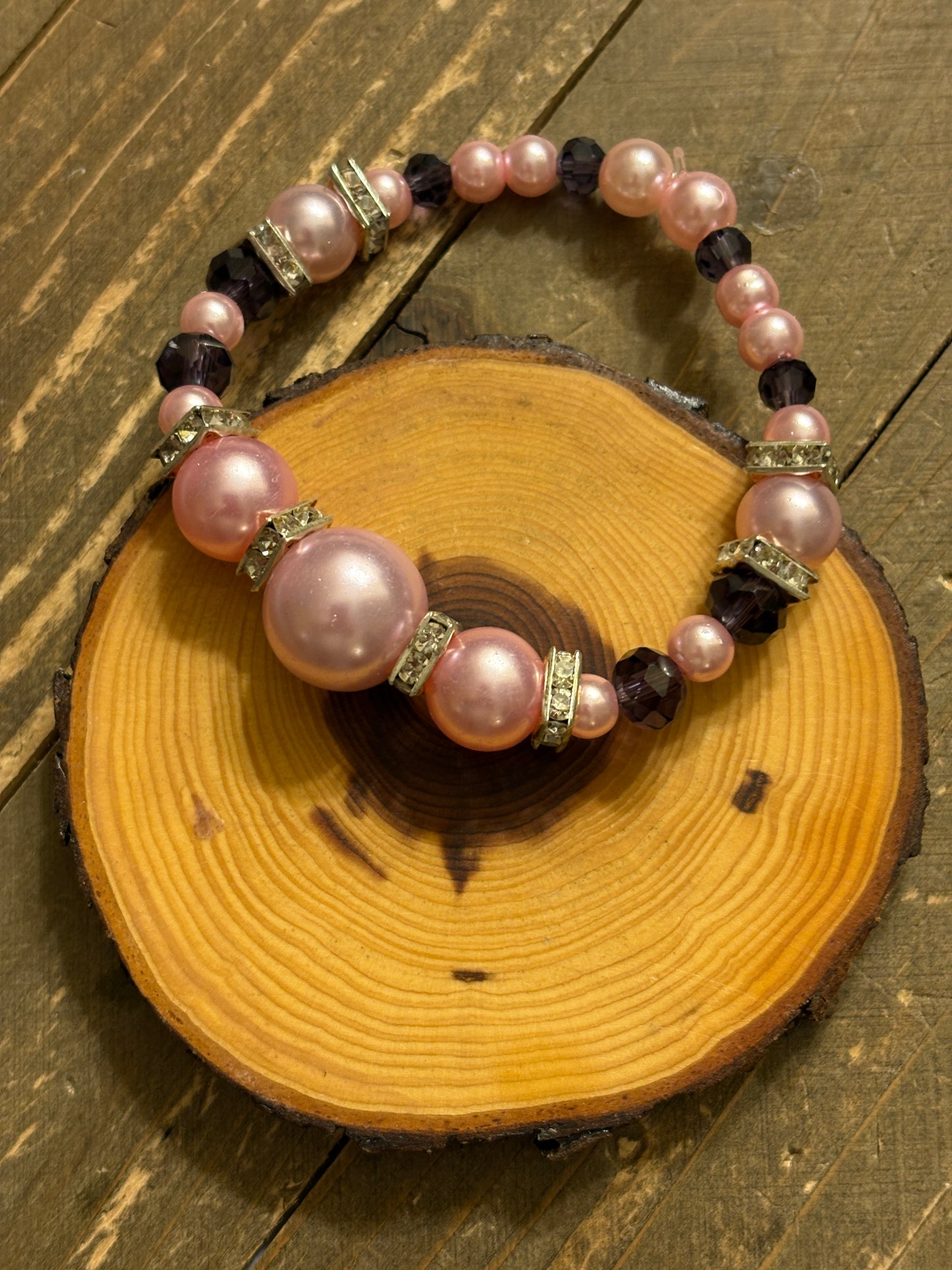 Lilac Glass Beaded Bracelet