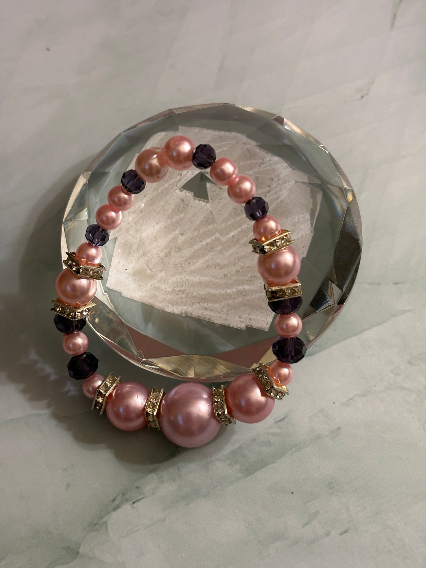 Lilac Glass Beaded Bracelet