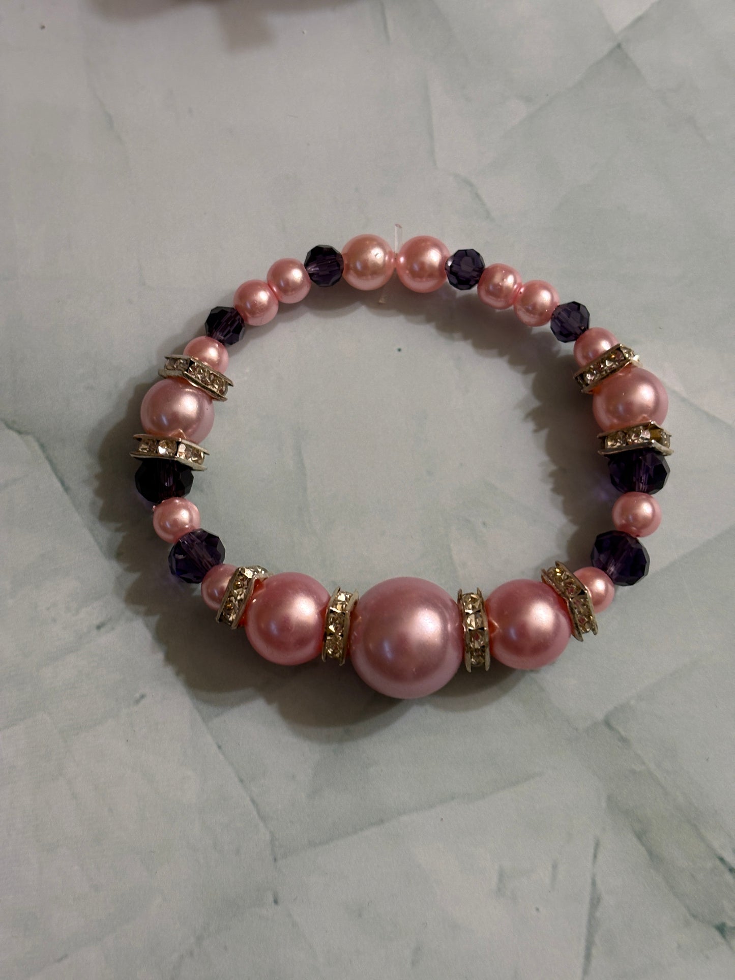 Lilac Glass Beaded Bracelet
