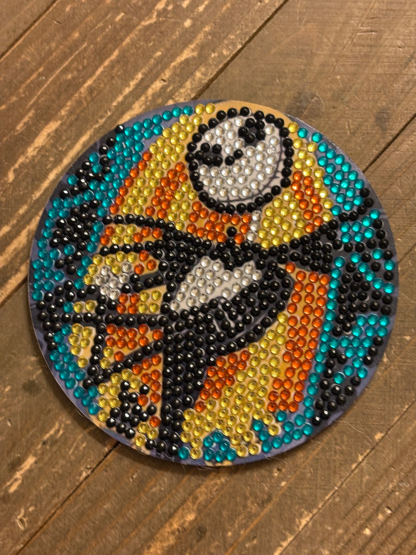 Nightmare Before Christmas Coaster Set; diamond painting; Wood & Gemstone Coasters