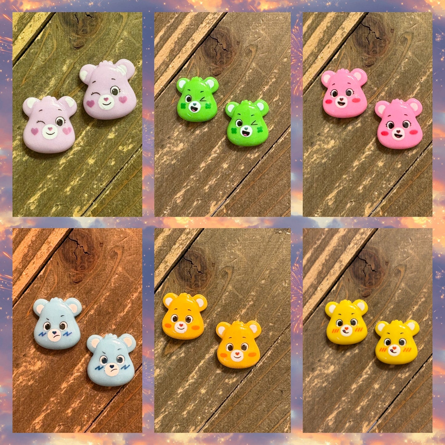 Care Bear Stud Earrings (6 colors to choose)