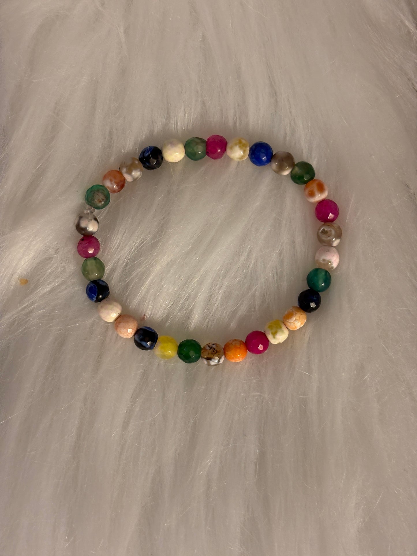 Multicolor Agate Stone Beaded Bracelet