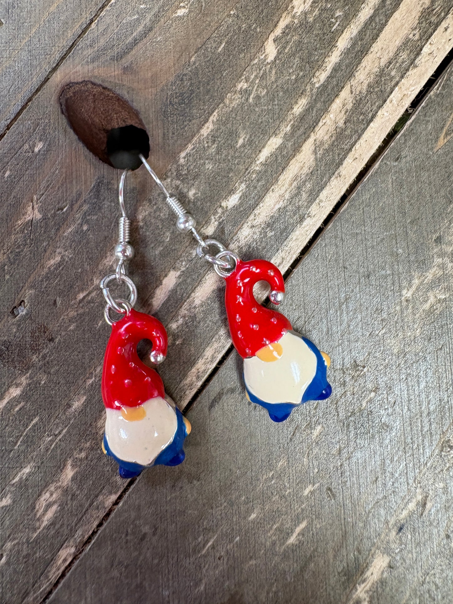 Gnome Charm Wire Earrings