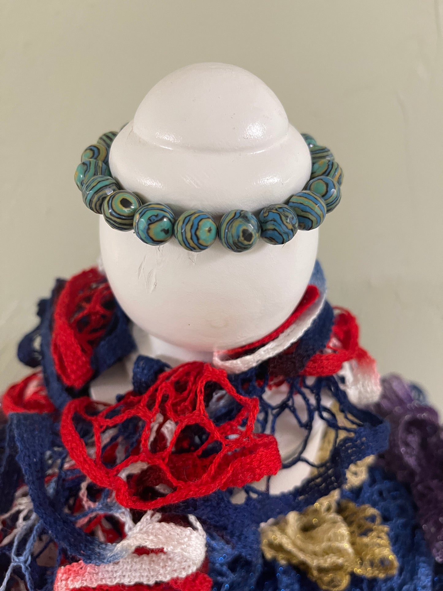 Reconstituted Turquoise Beaded Elastic/Stretch BraceletPink tiful of LOVE