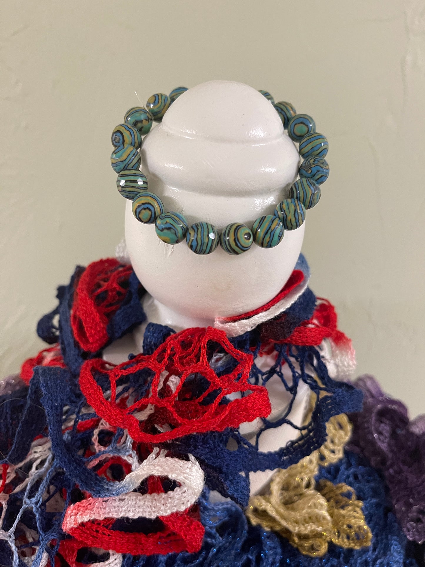 Reconstituted Turquoise Beaded Elastic/Stretch BraceletPink tiful of LOVE